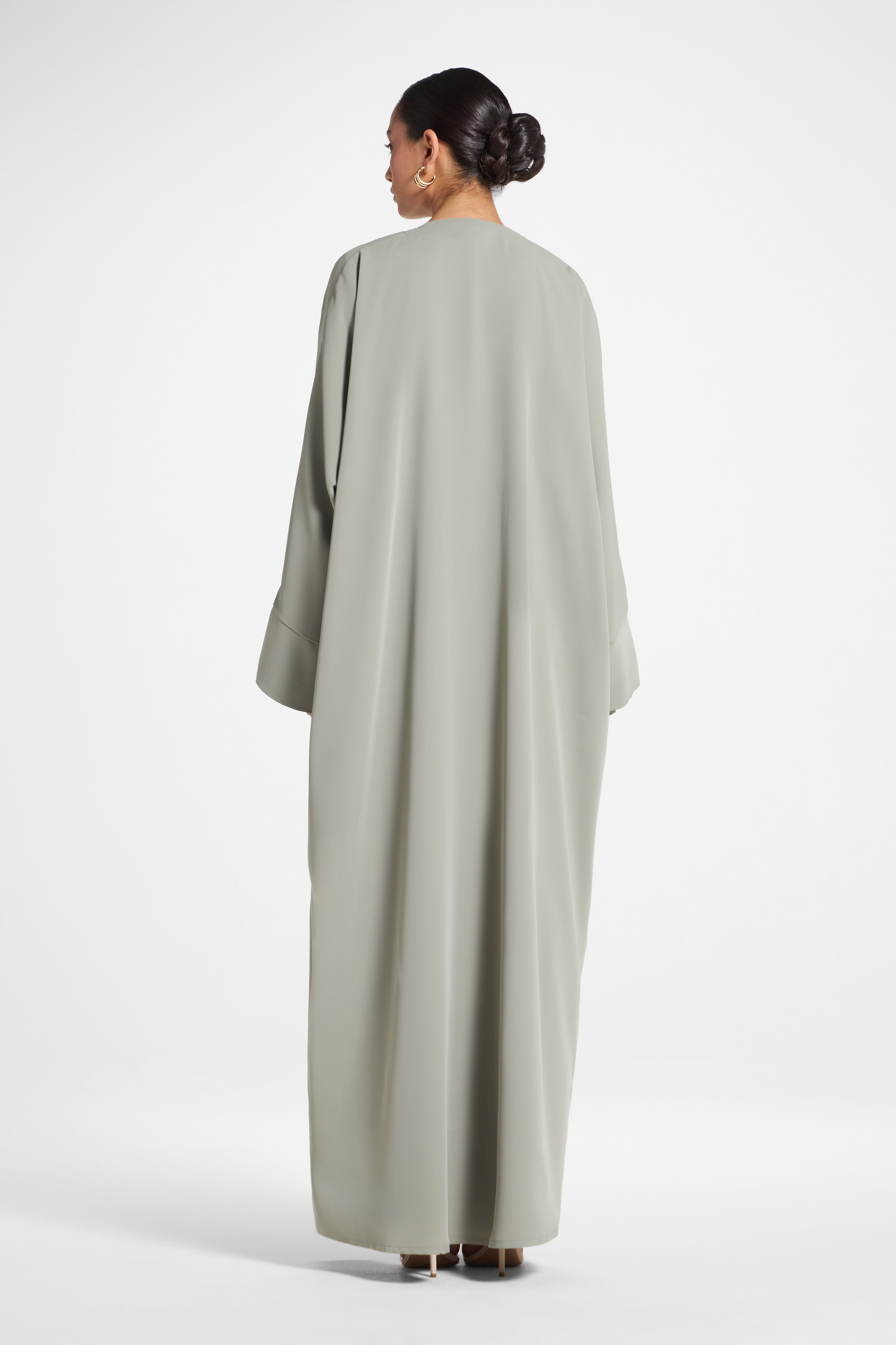 Signature Open Abaya - Dusty Olive Abayas Veiled 