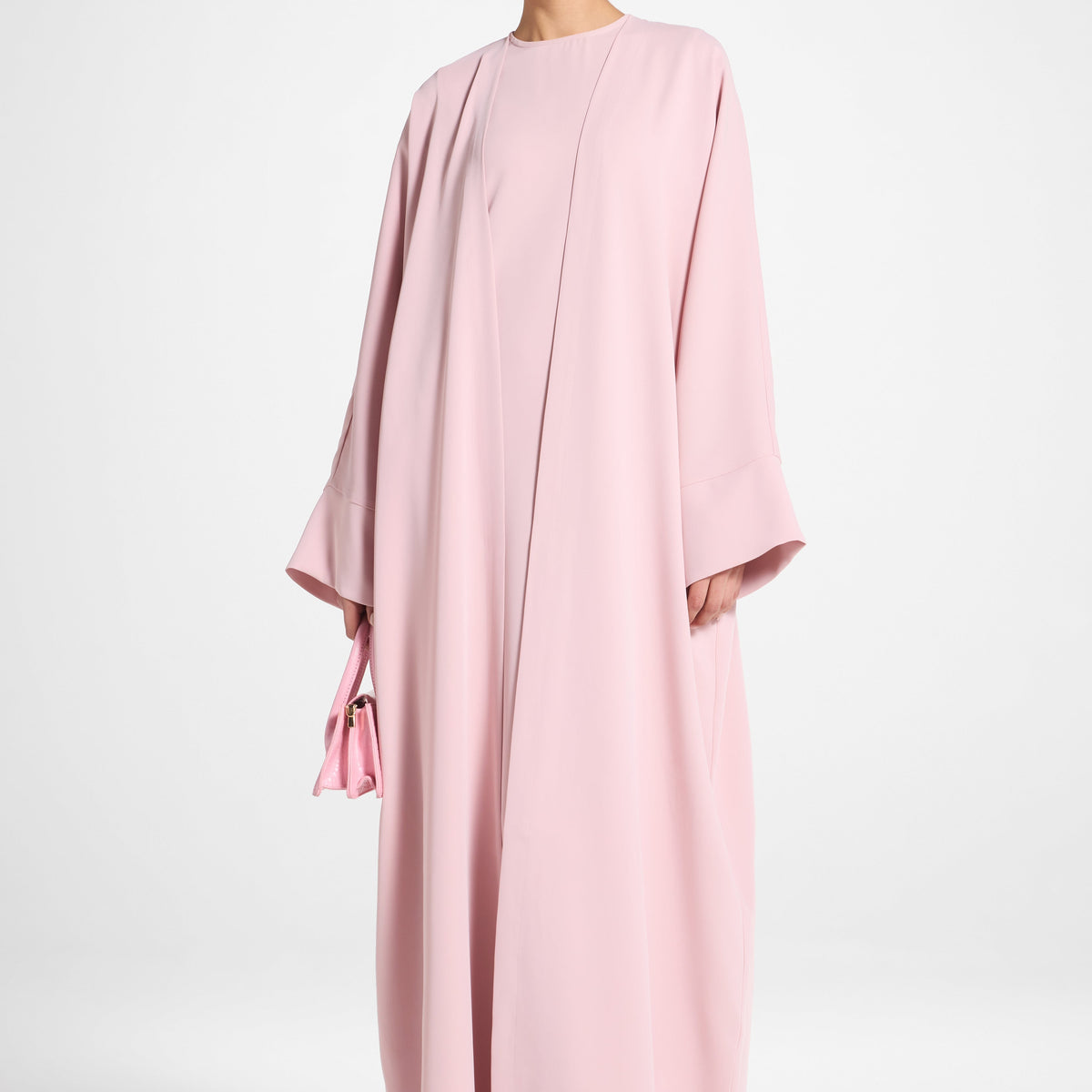 Signature Open Abaya - Pastel Pink