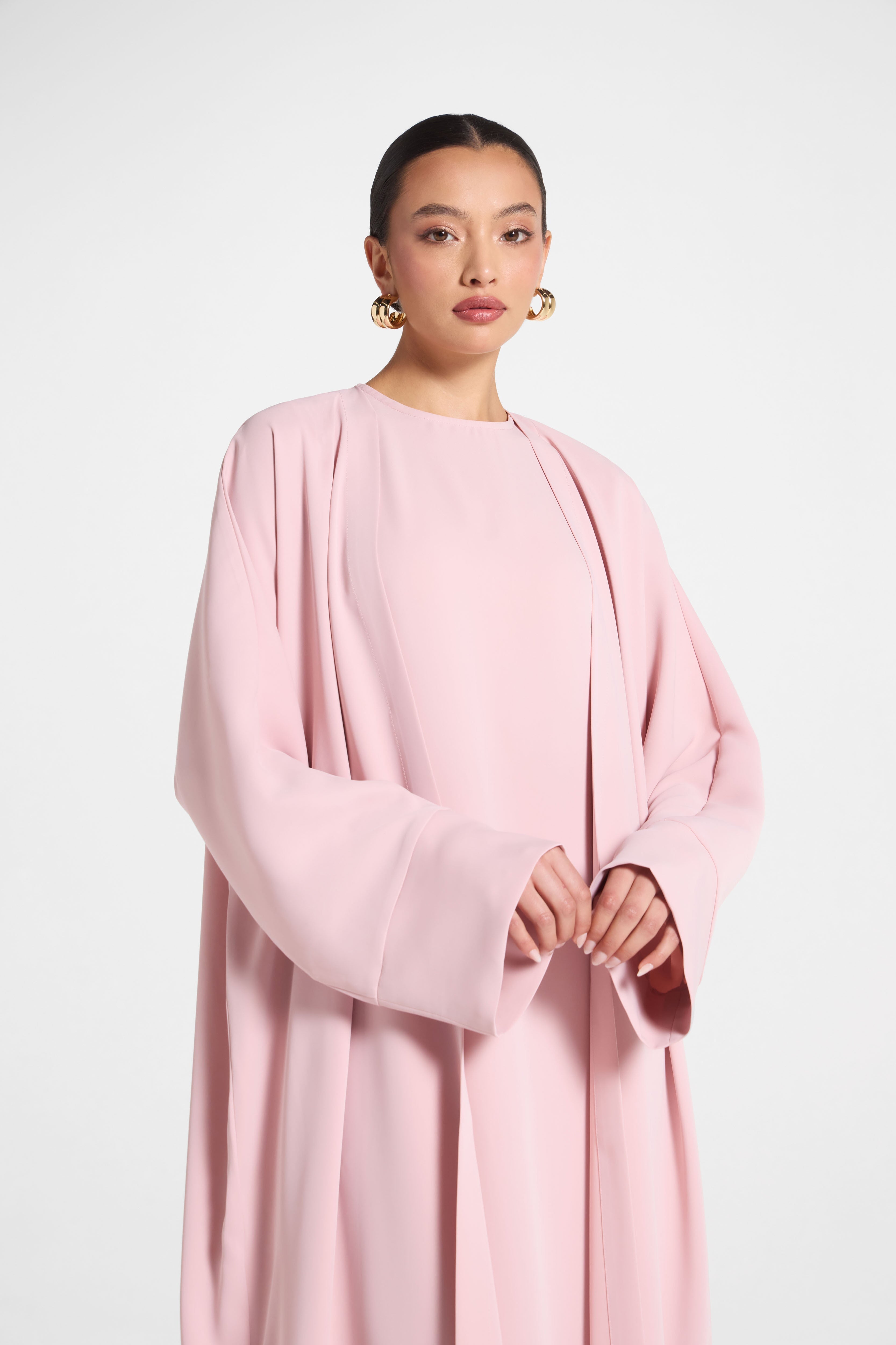 Signature Open Abaya - Pastel Pink Abayas Veiled 