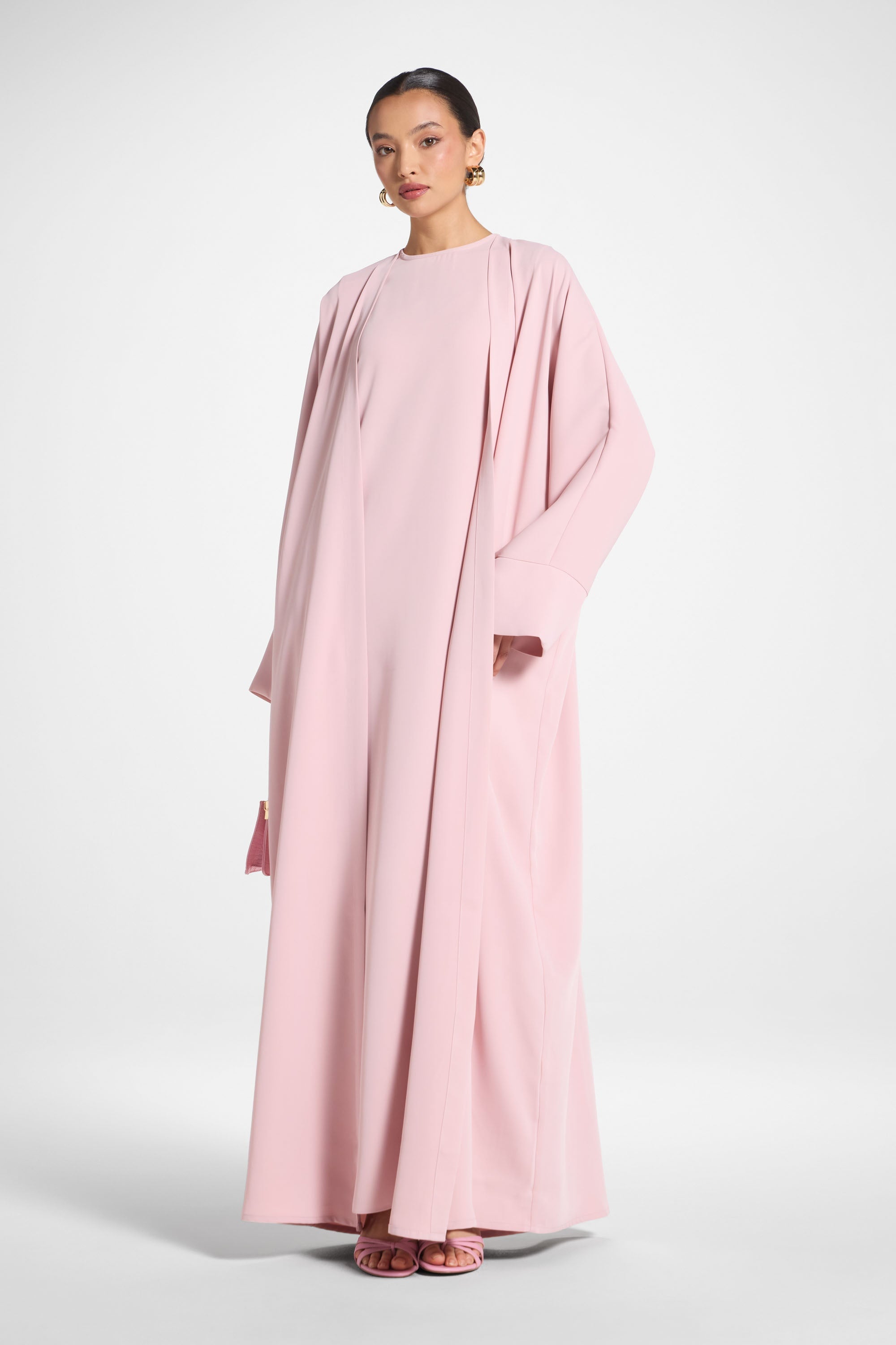 Signature Open Abaya - Pastel Pink Abayas Veiled 