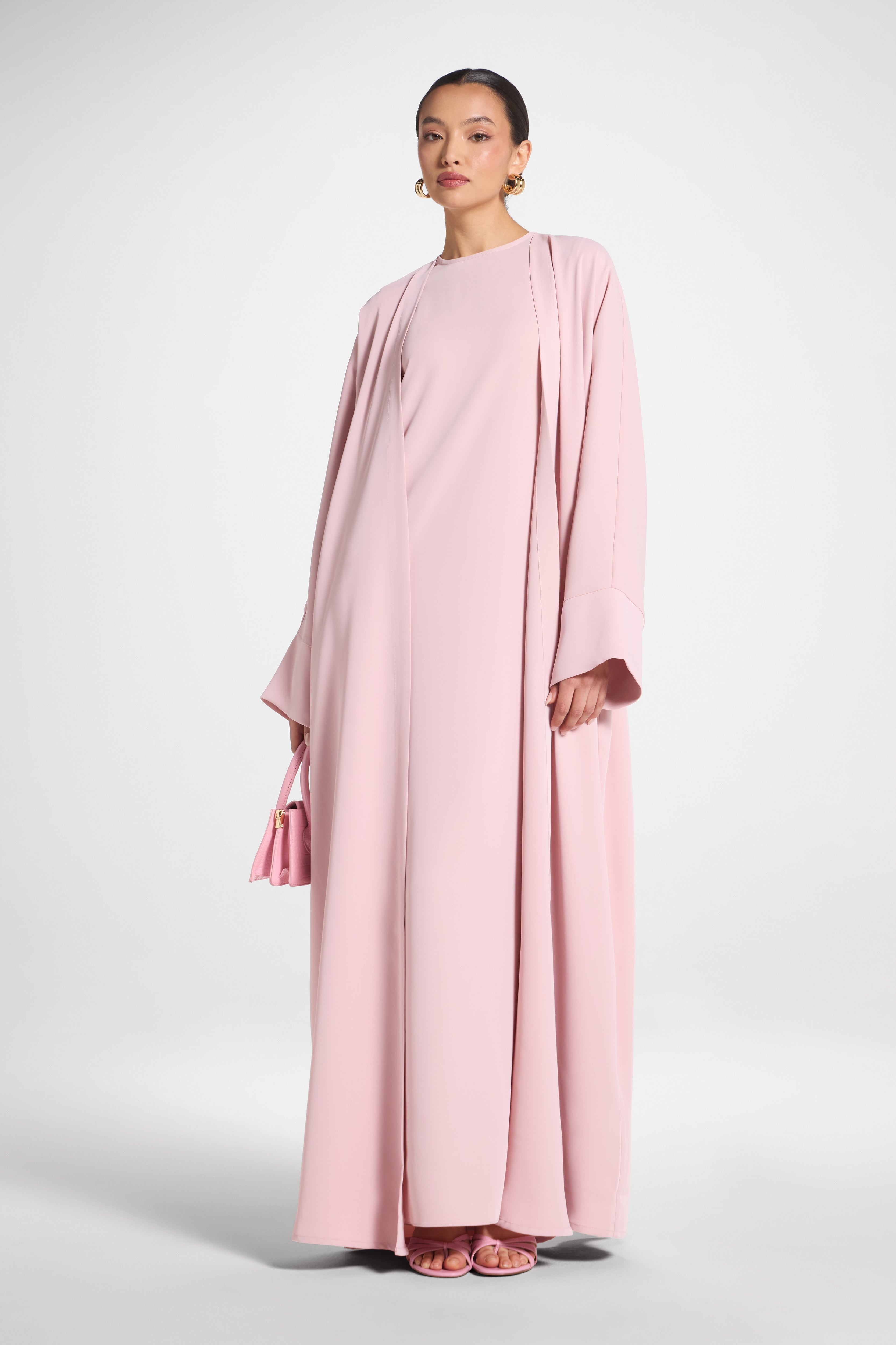 Signature Open Abaya - Pastel Pink Abayas Veiled 