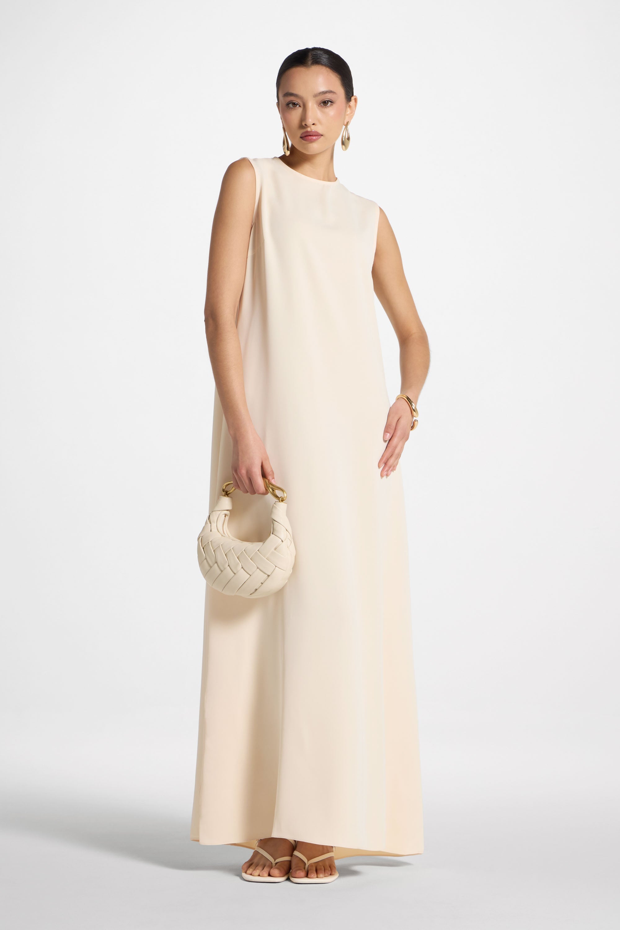 Signature Sleeveless Inner Maxi Dress - Custard Abayas Veiled 