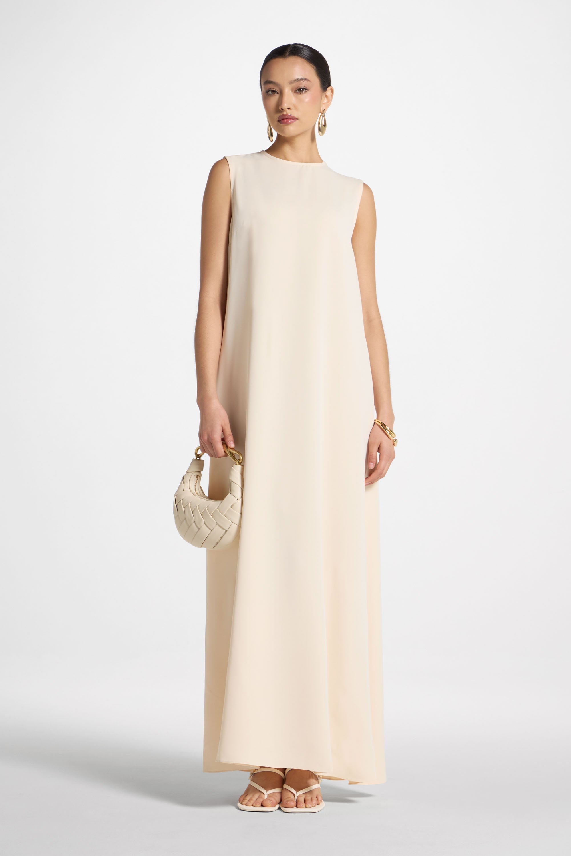 Signature Sleeveless Inner Maxi Dress - Custard Abayas Veiled 