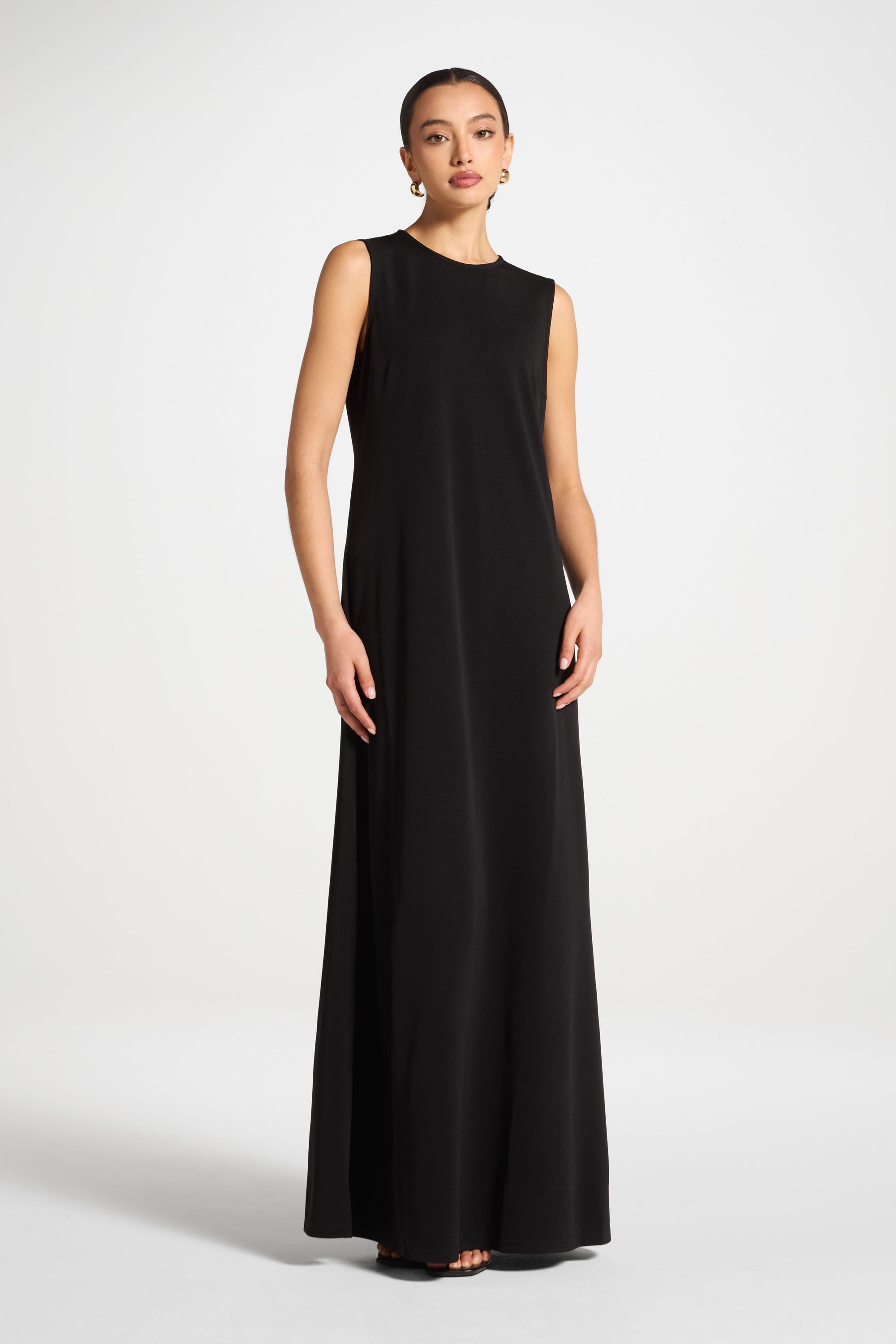 Signature Stretch 3 Piece Abaya & Dress Set - Black Abayas Veiled 