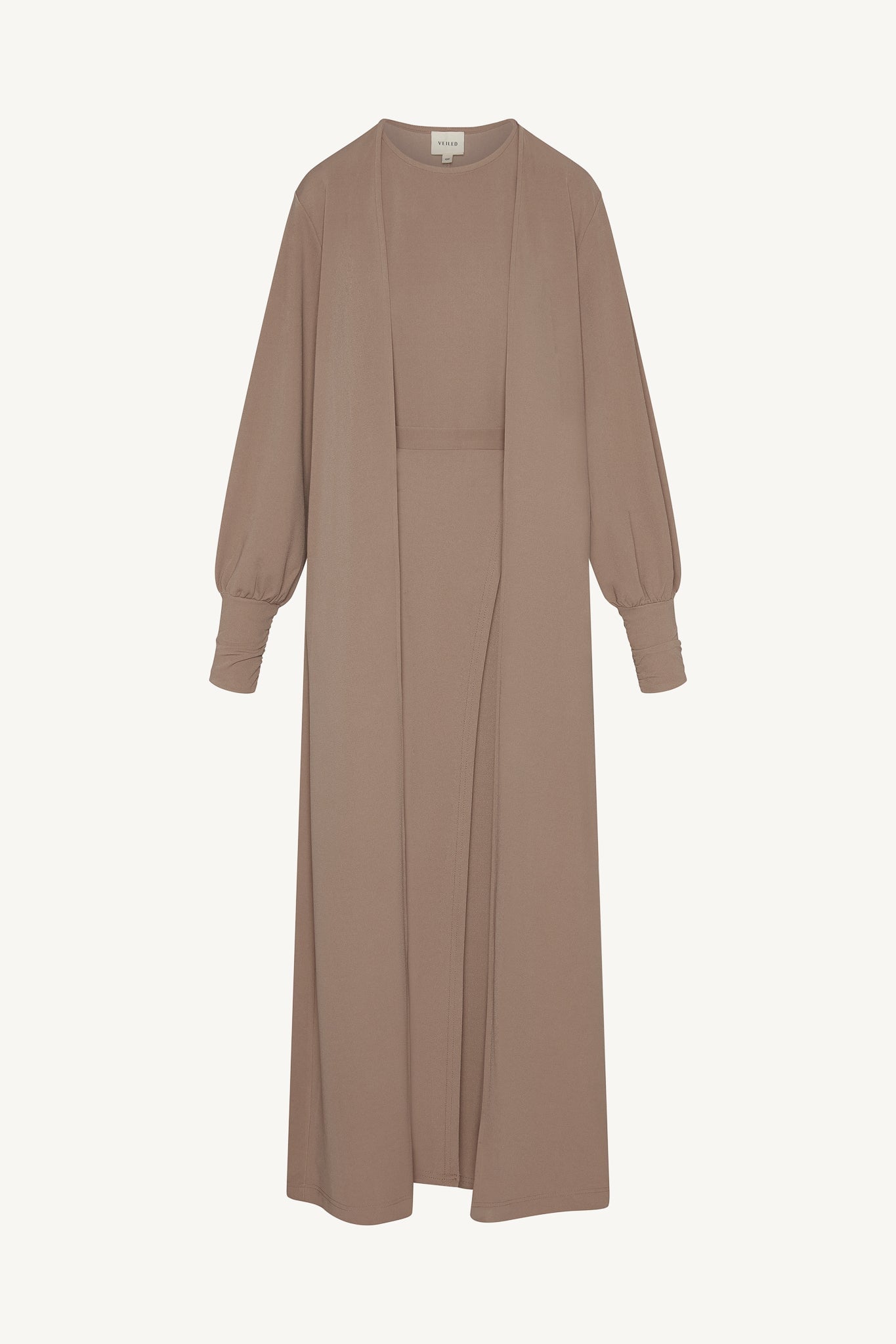 Signature Stretch 3 Piece Abaya & Dress Set - Desert Mauve Abayas Veiled 