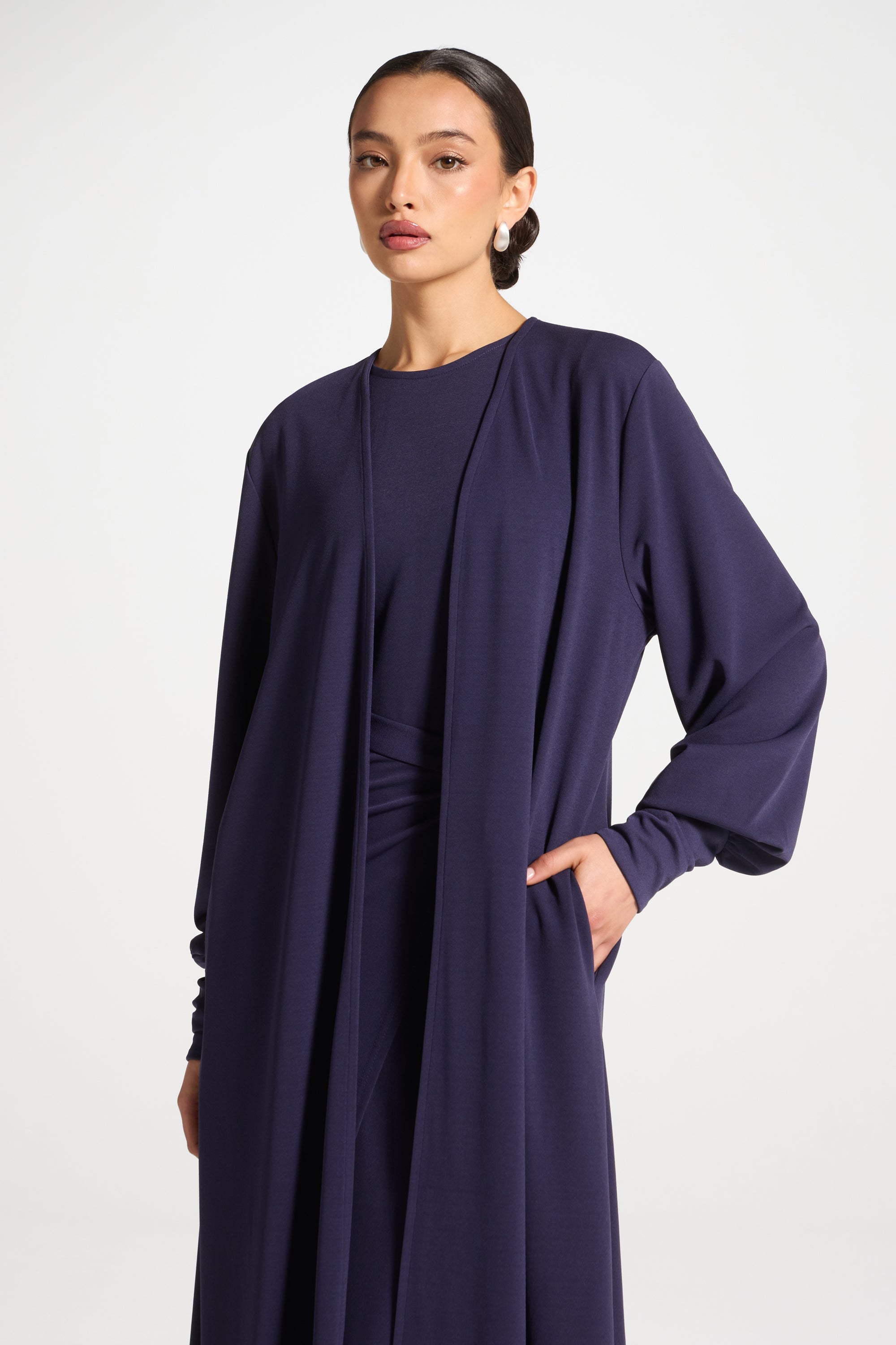 Signature Stretch 3 Piece Abaya & Dress Set - Future Dusk Abayas Veiled 