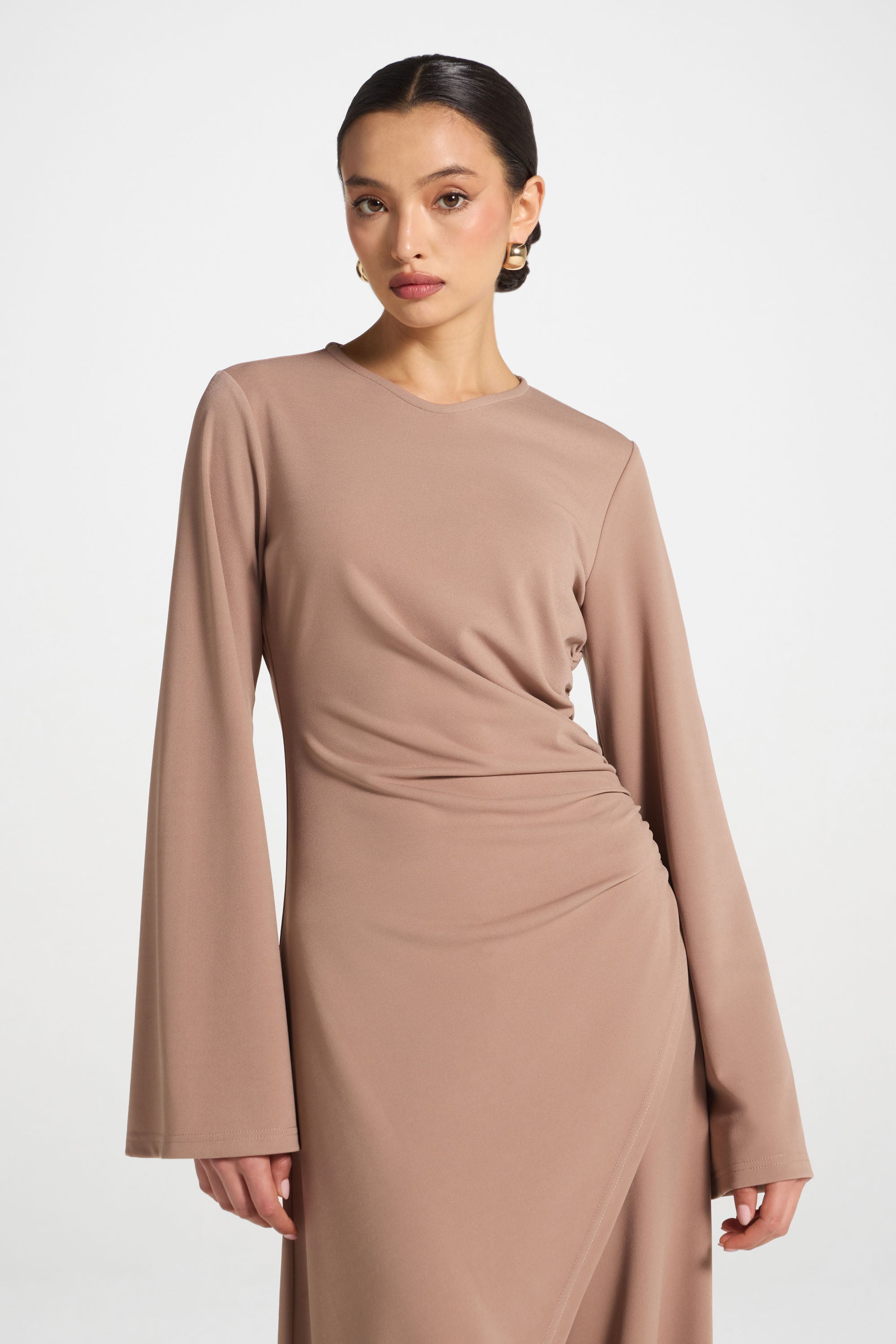 Signature Stretch Midi Tunic Top - Desert Mauve Abayas Veiled 