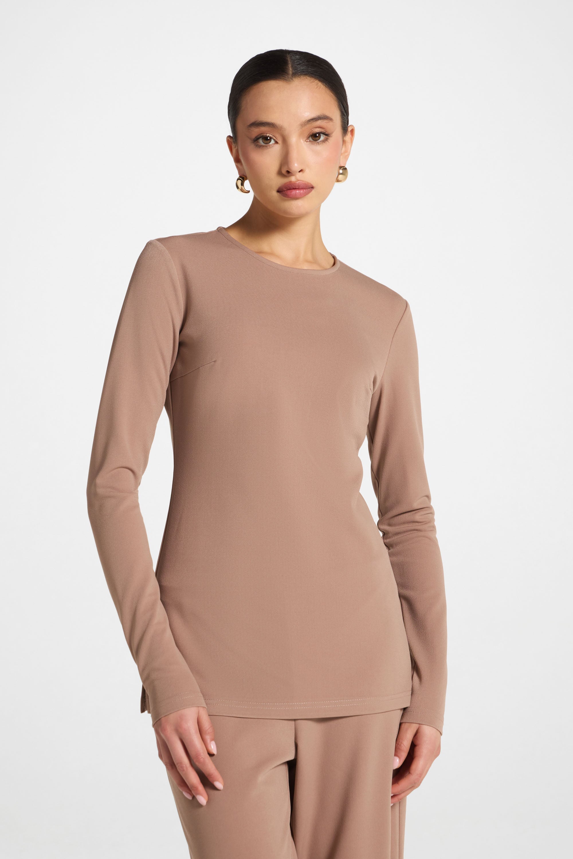 Signature Stretch Top - Desert Mauve Abayas Veiled 