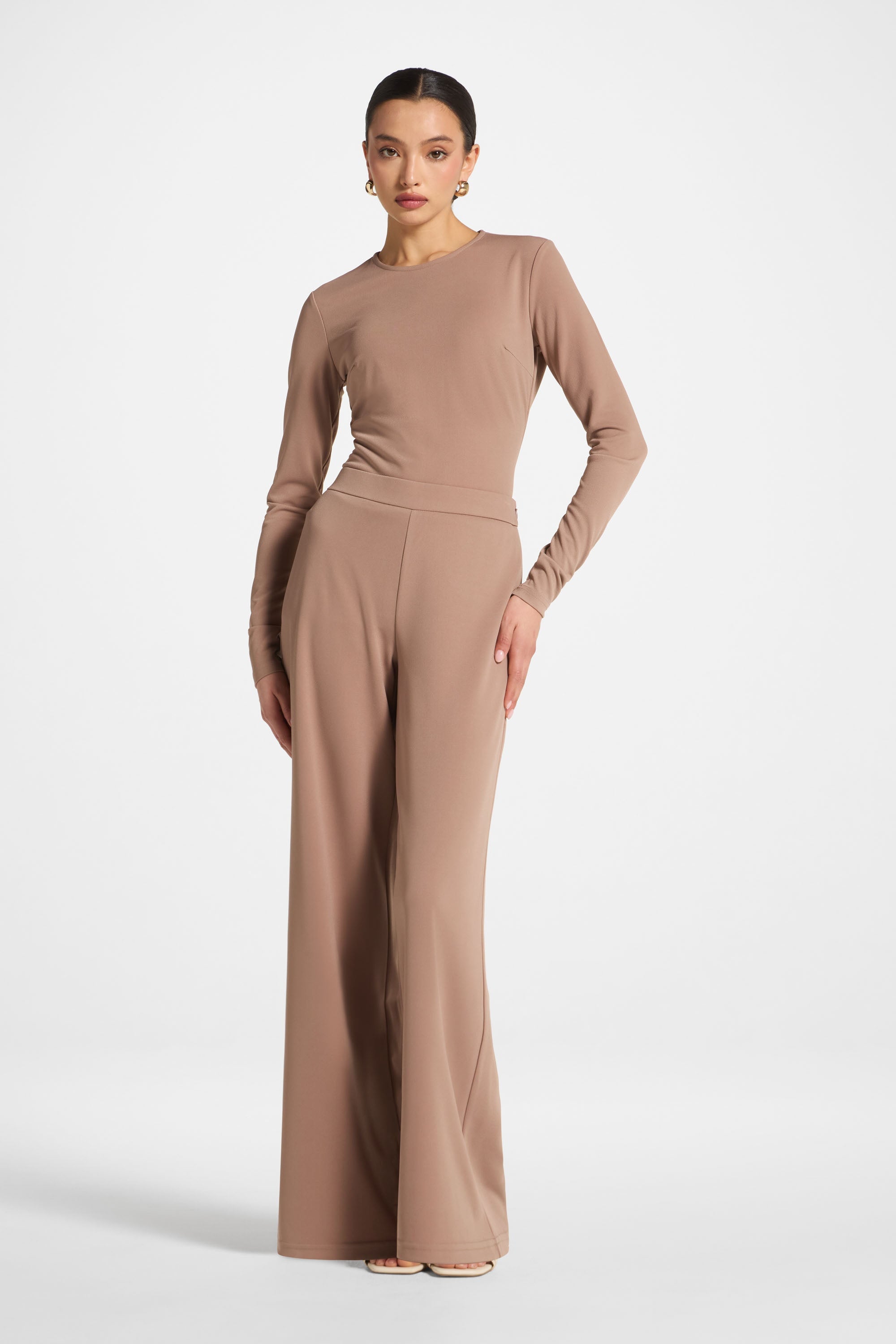 Signature Stretch Wide Leg Pants - Desert Mauve Abayas Veiled 