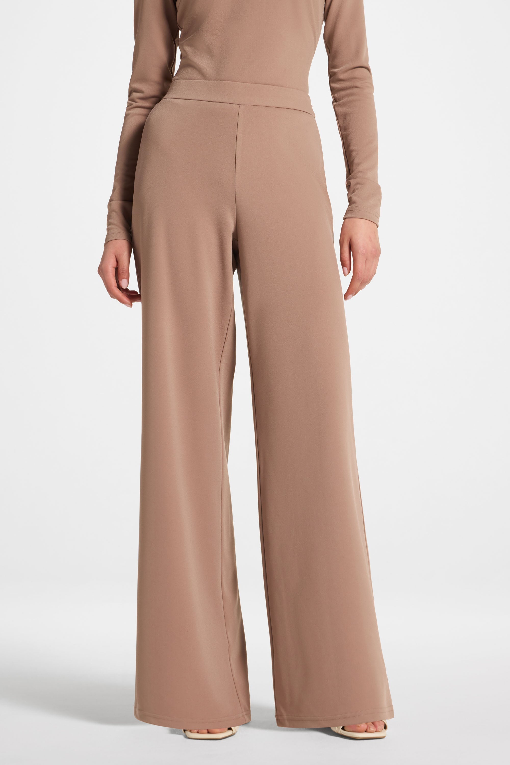 Signature Stretch Wide Leg Pants - Desert Mauve