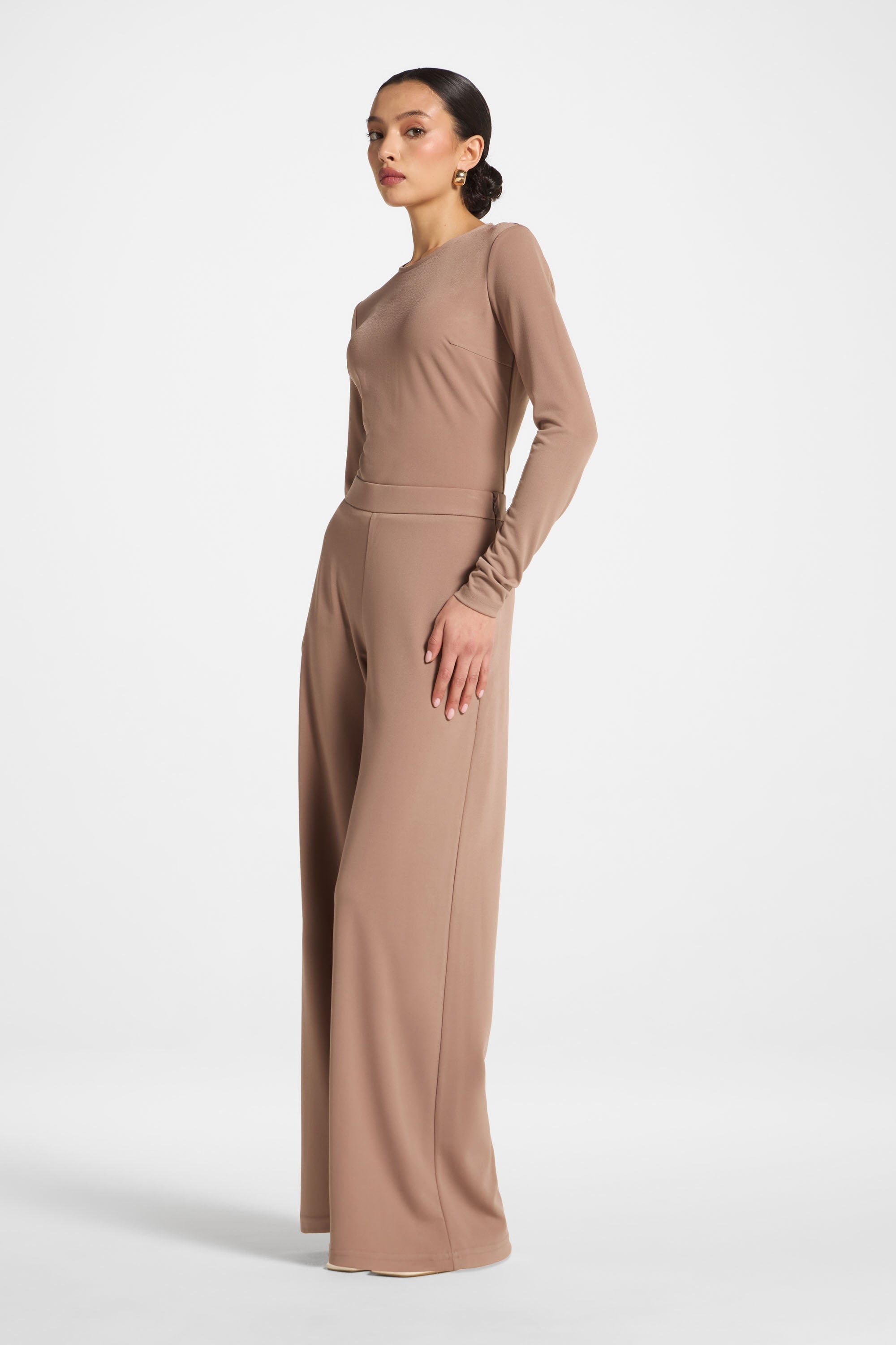 Signature Stretch Wide Leg Pants - Desert Mauve Abayas Veiled 