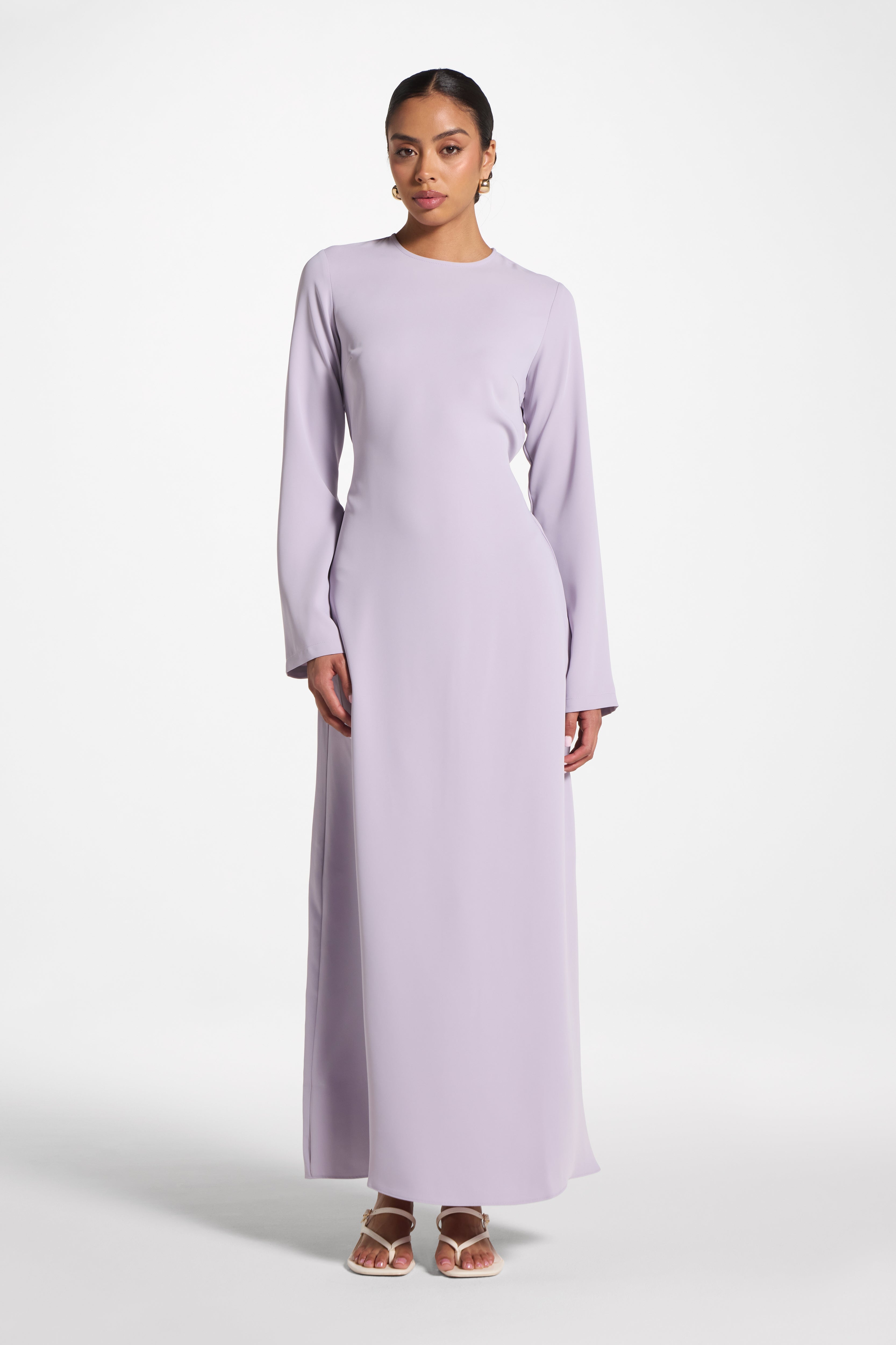 Signature Tie Back Maxi Dress - Lilac Abayas Veiled 