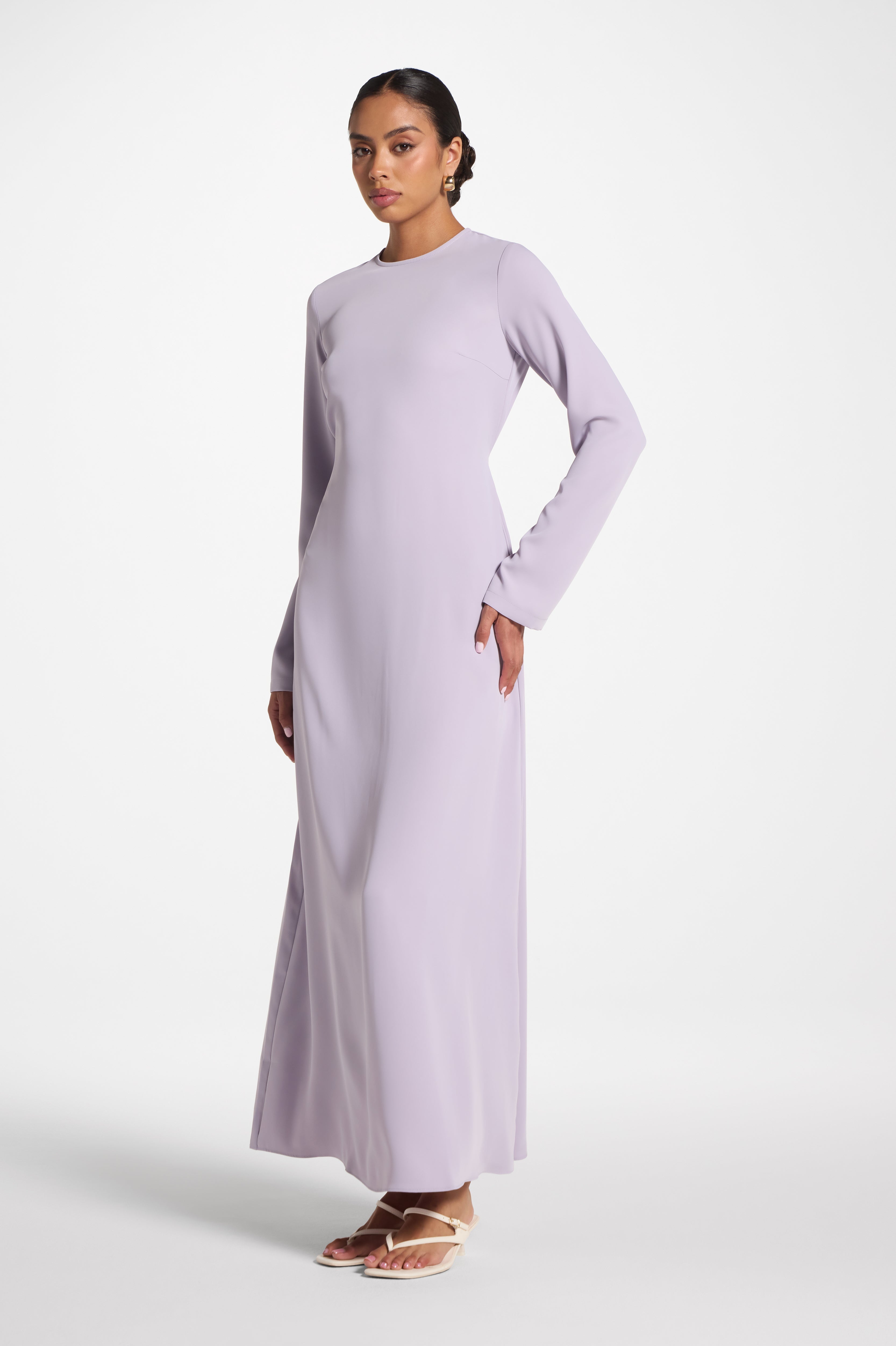 Signature Tie Back Maxi Dress - Lilac Abayas Veiled 