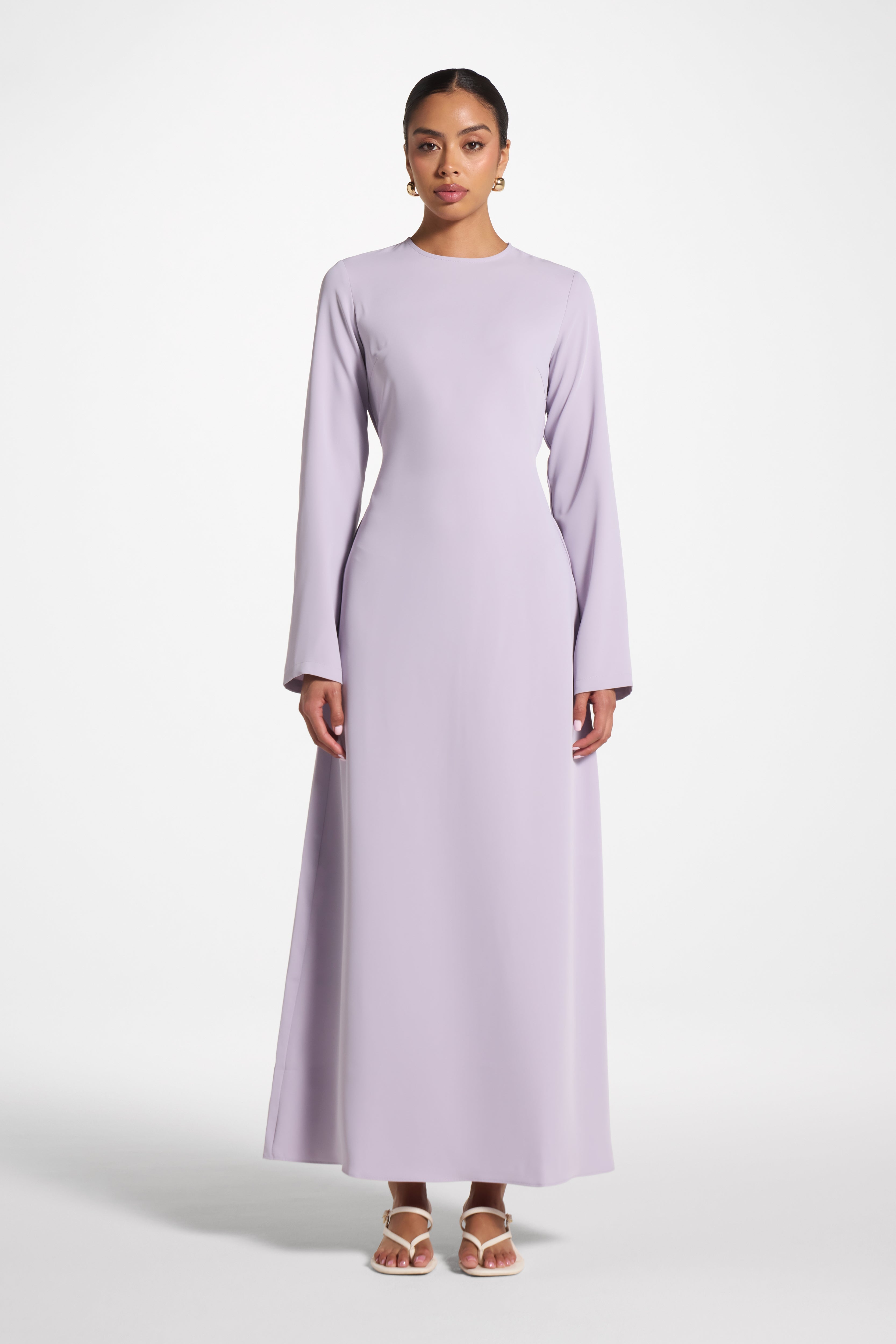 Signature Tie Back Maxi Dress - Lilac Abayas Veiled 