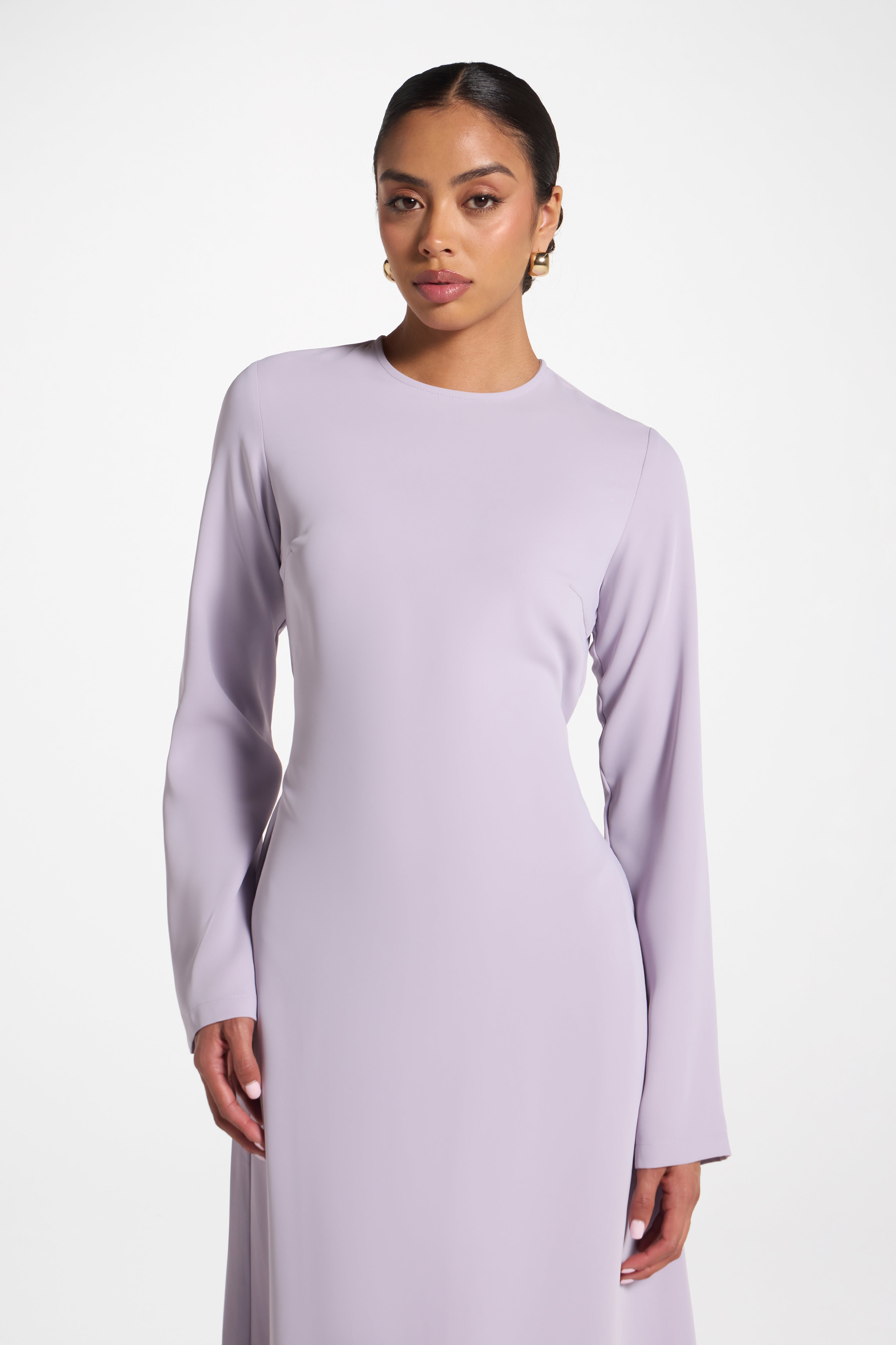 Signature Tie Back Maxi Dress - Lilac Abayas Veiled 