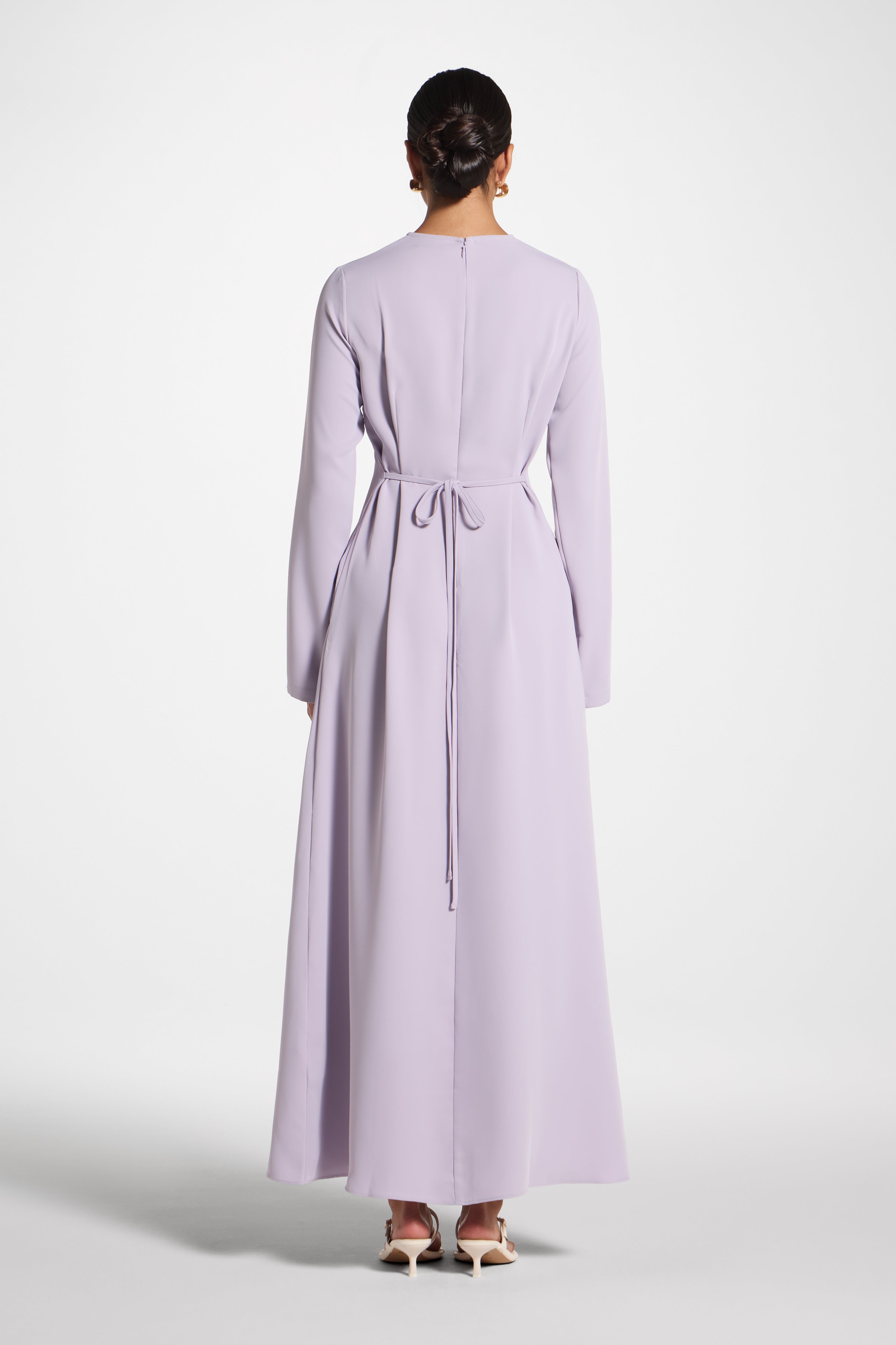 Signature Tie Back Maxi Dress - Lilac Abayas Veiled 