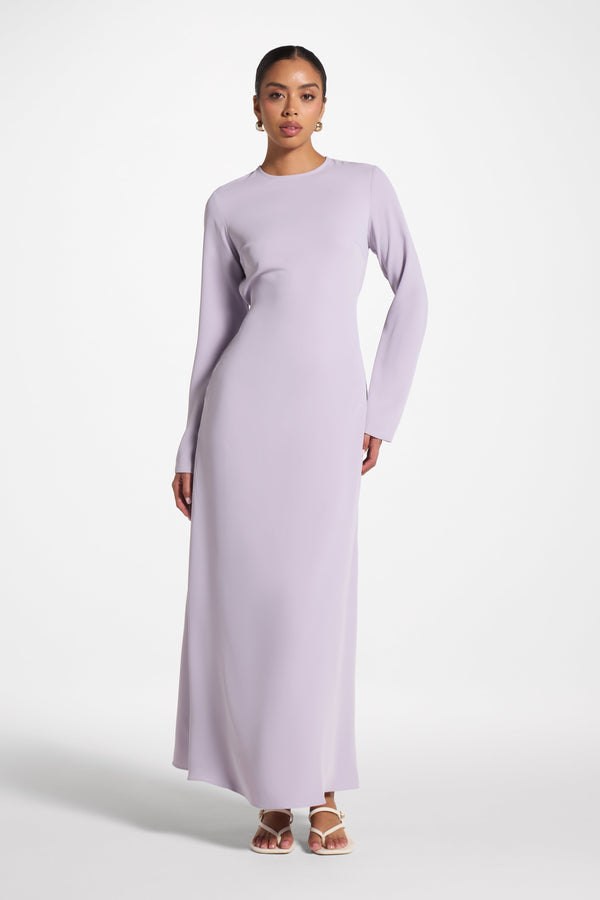 Signature Tie Back Maxi Dress - Lilac Abayas Veiled 