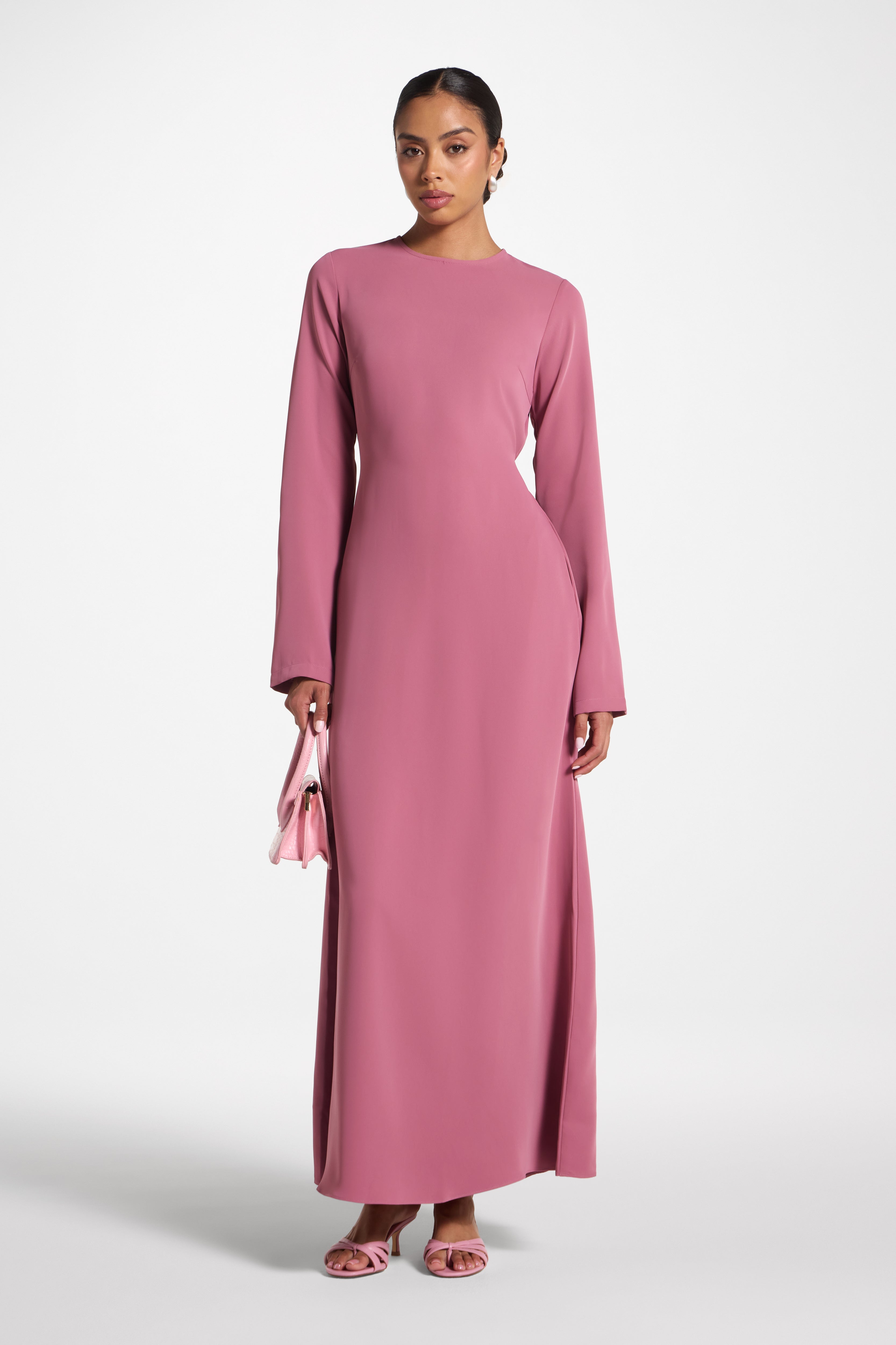 Signature Tie Back Maxi Dress - Vintage Rose Abayas Veiled 