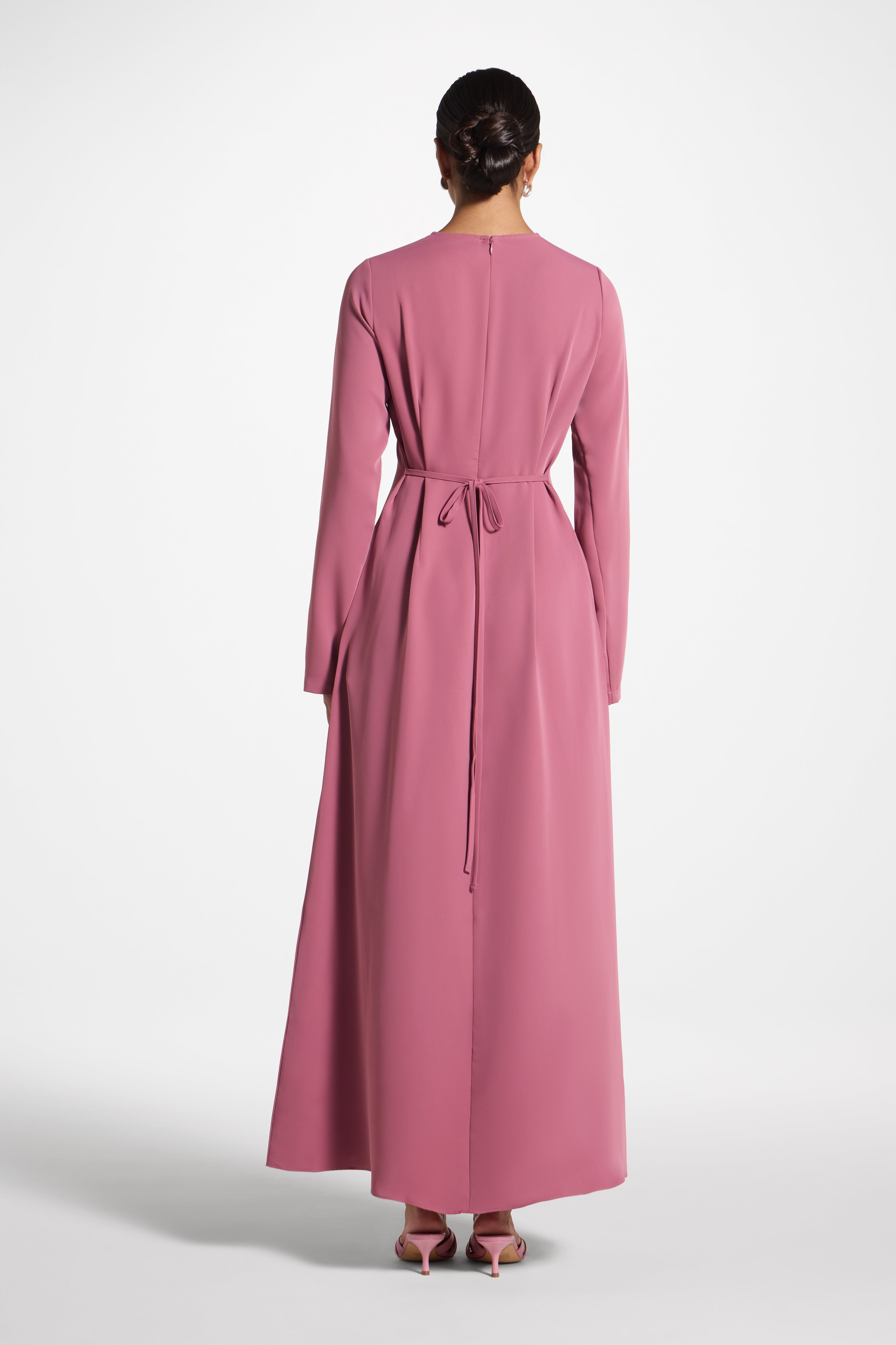 Signature Tie Back Maxi Dress - Vintage Rose Abayas Veiled 