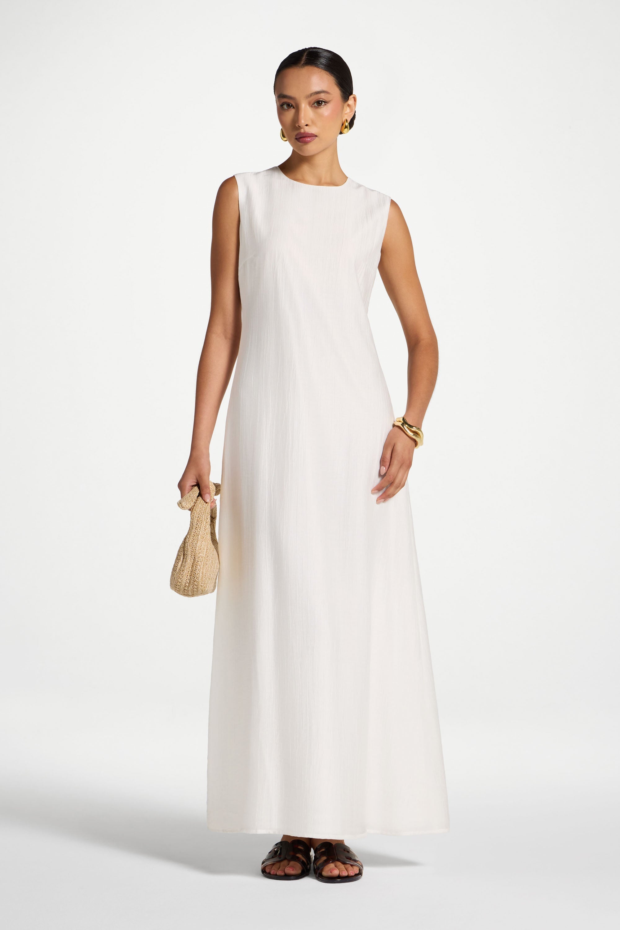 Sleeveless Tencel Maxi Dress Abayas Veiled 