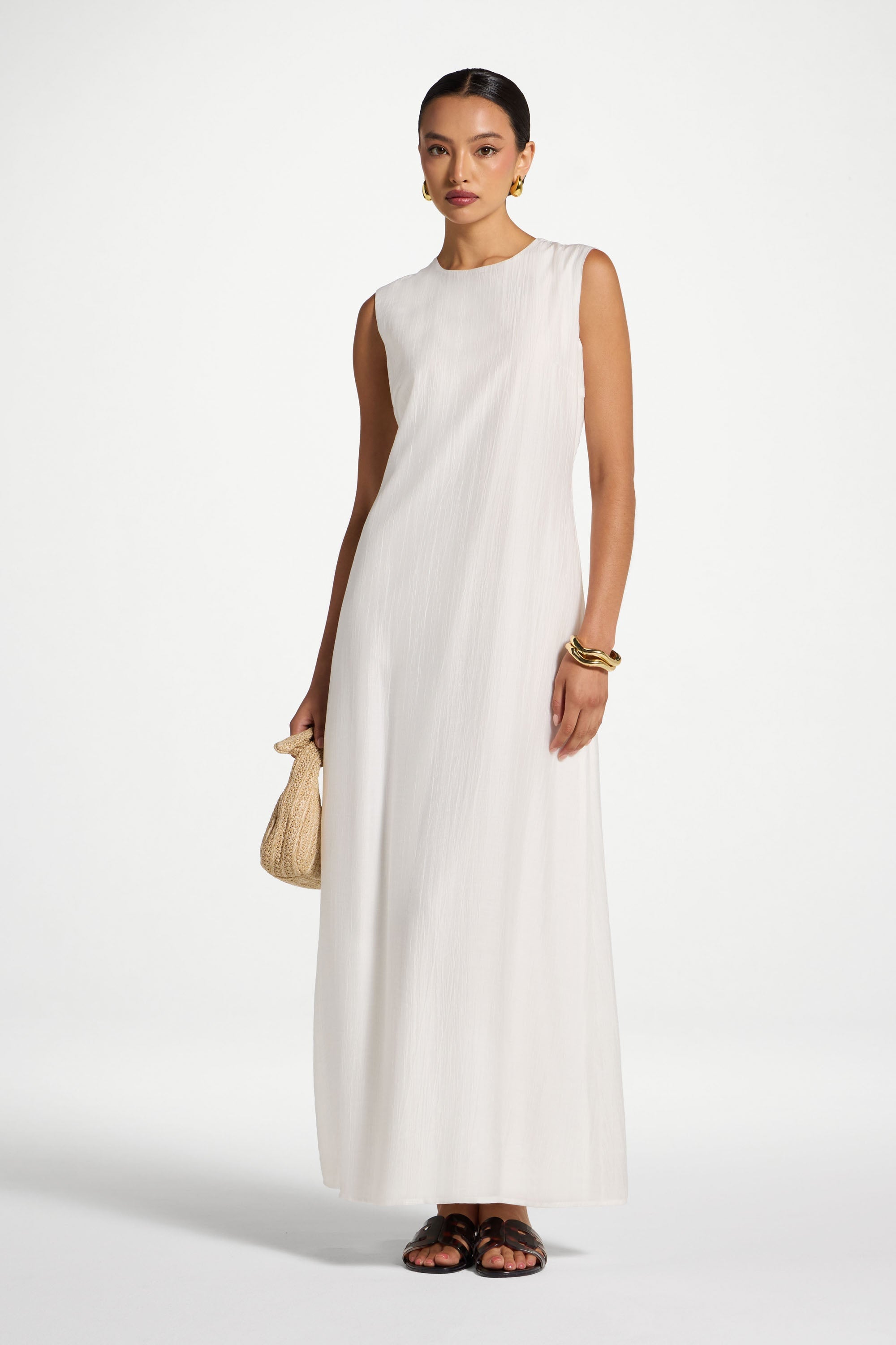 Sleeveless Tencel Maxi Dress Abayas Veiled 