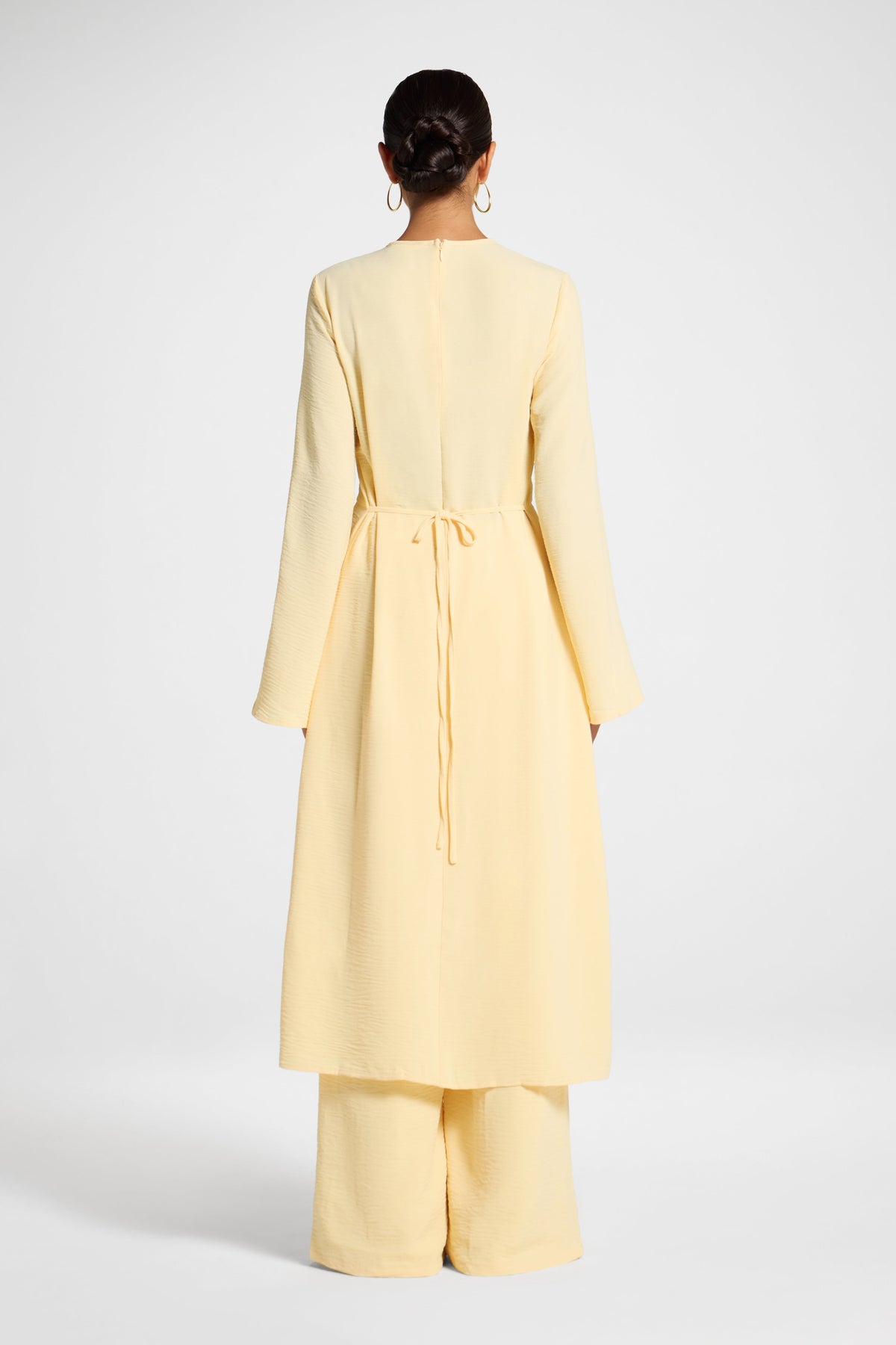 Split Front Tunic Top - Butter Veiled 