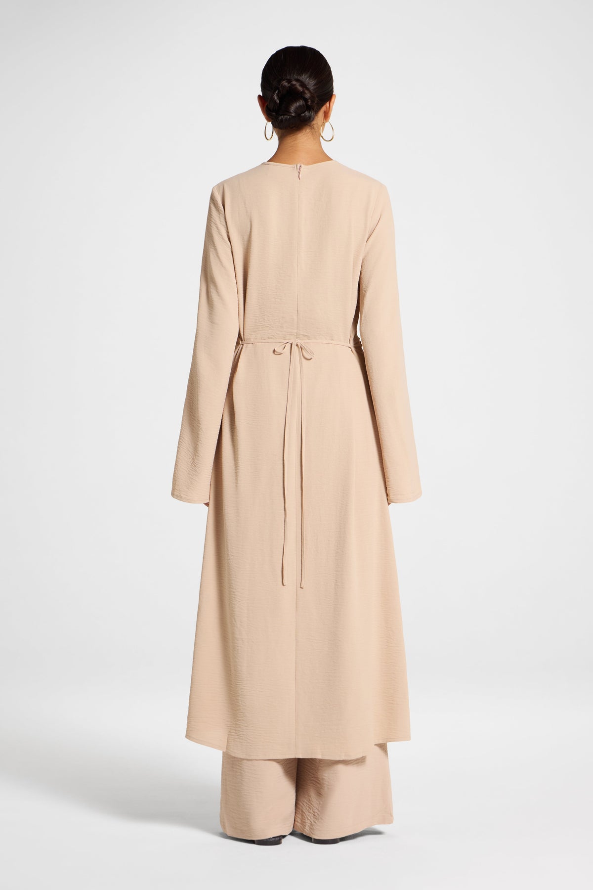 Split Front Tunic Top - Sand Veiled 