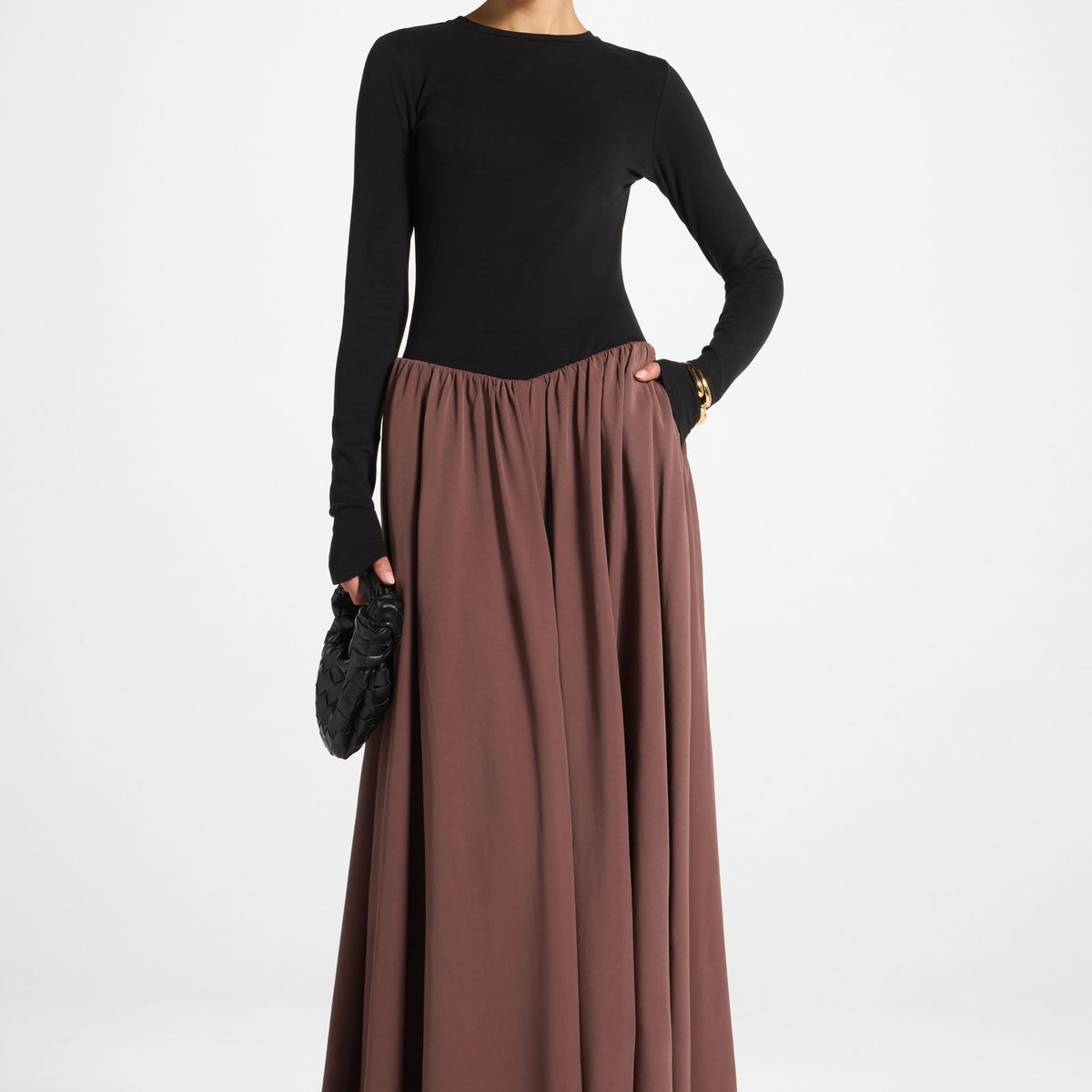 Stella Maxi Dress - Black Coffee S / 54" Stella Maxi Dress - Black Coffee S / 54"