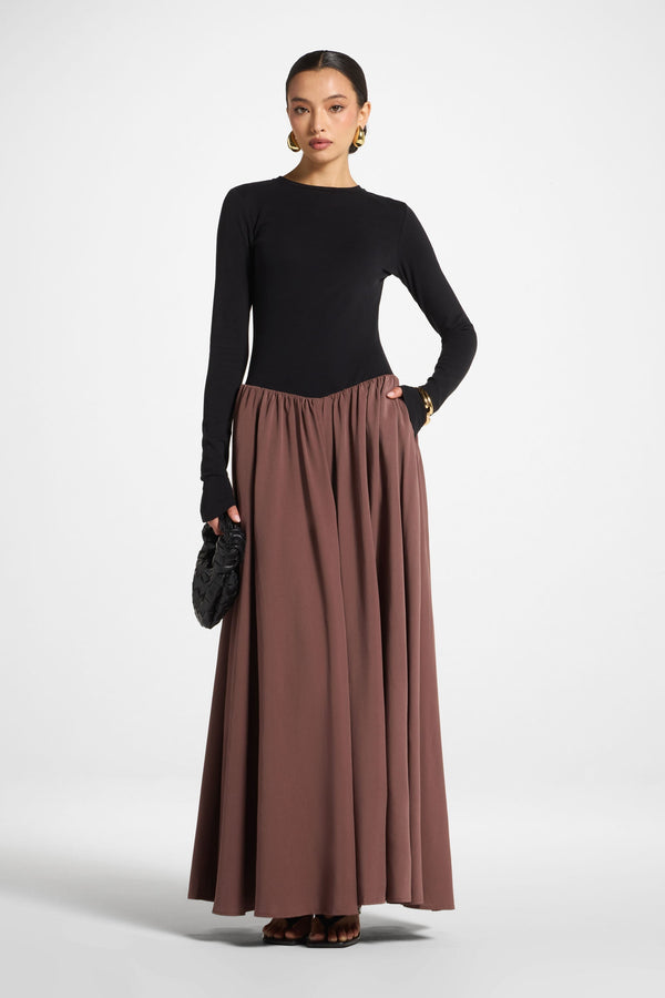 Stella Maxi Dress - Black Coffee Abayas Veiled 