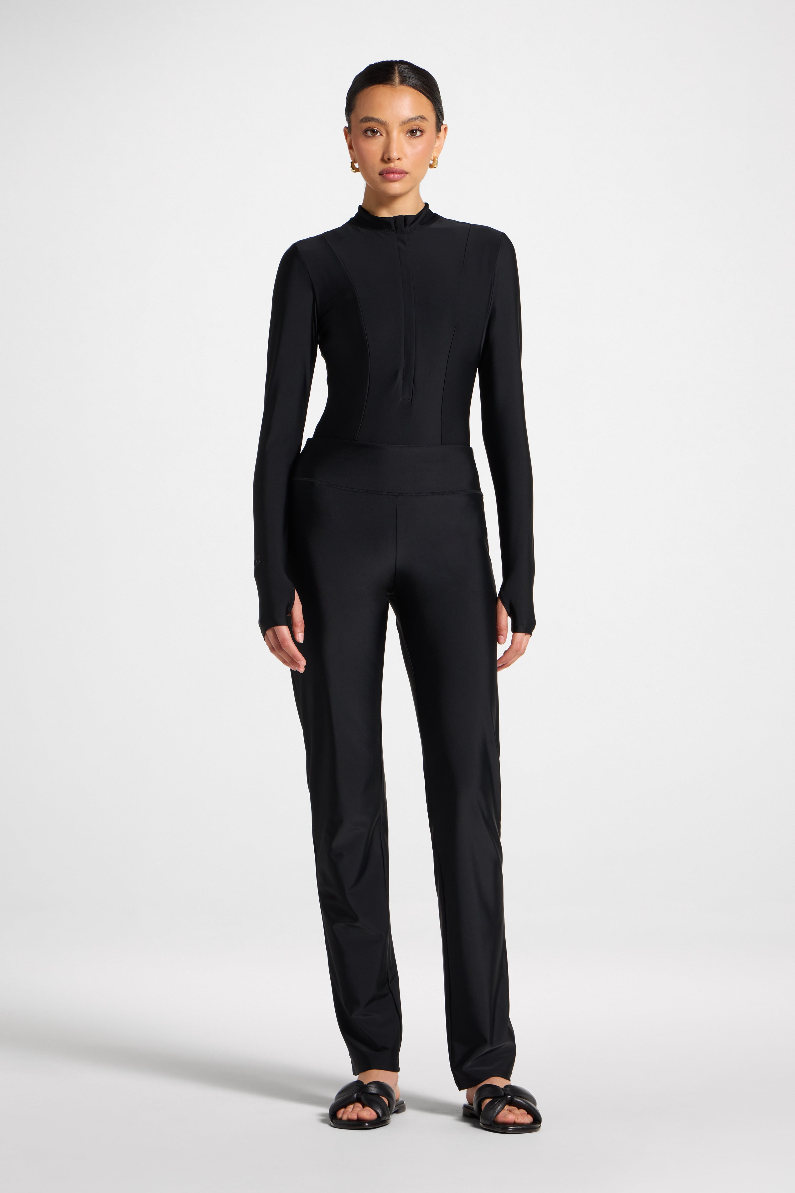 Straight Leg Swim Pants - Black Swim Veiled 
