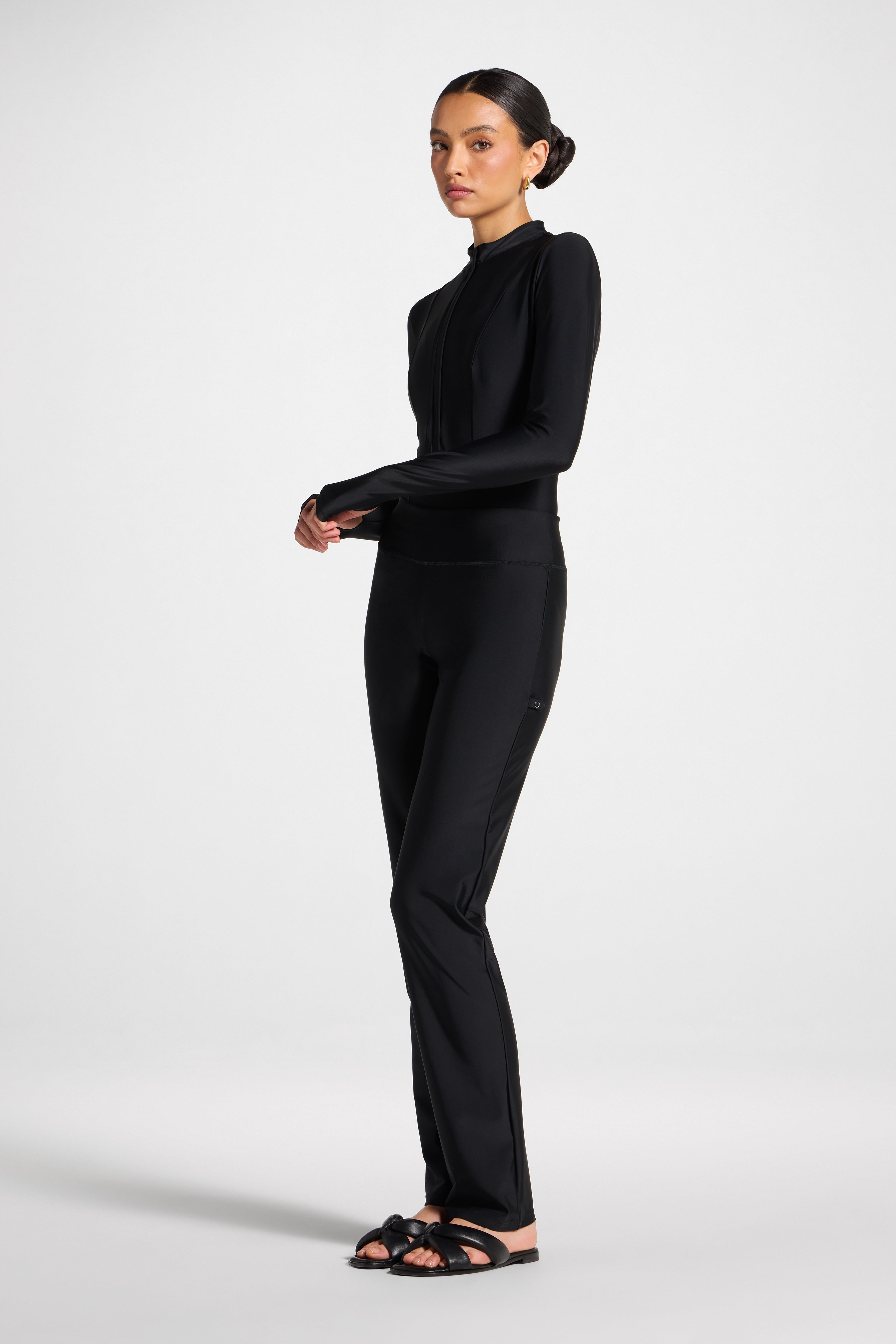 Straight Leg Swim Pants - Black Swim Veiled 