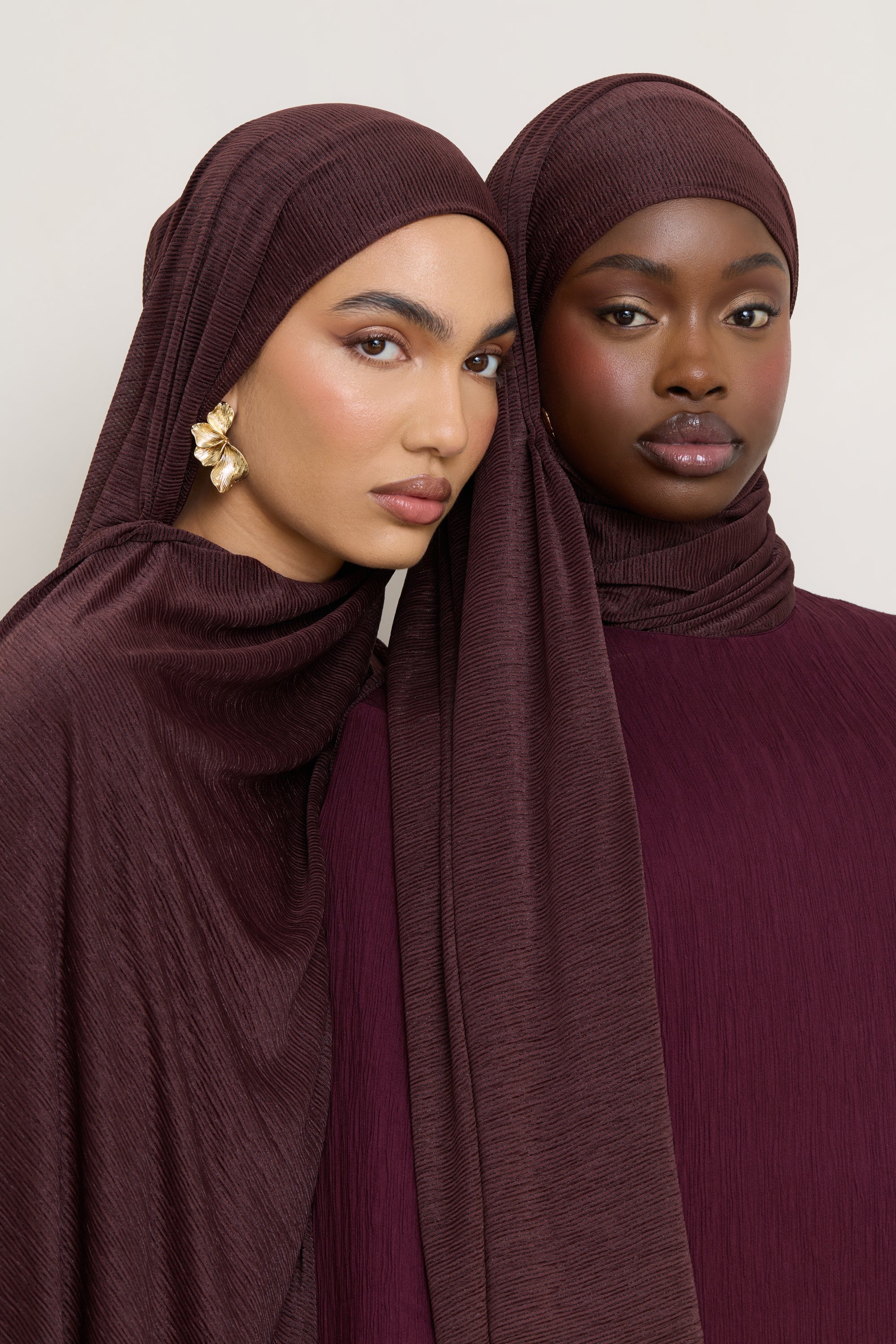 Stretch Stripe Hijab - Chocolate Hijabs Veiled 