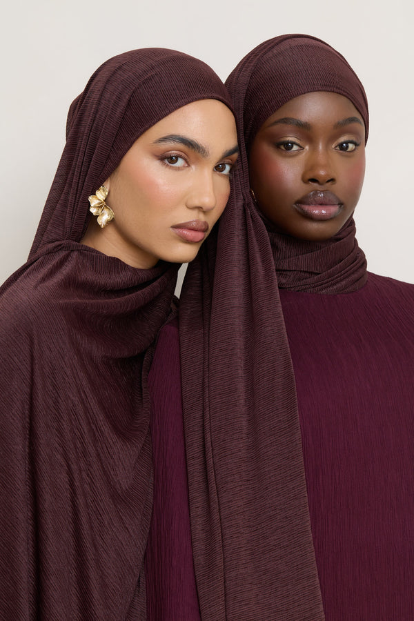 Stretch Stripe Hijab - Chocolate Hijabs Veiled 