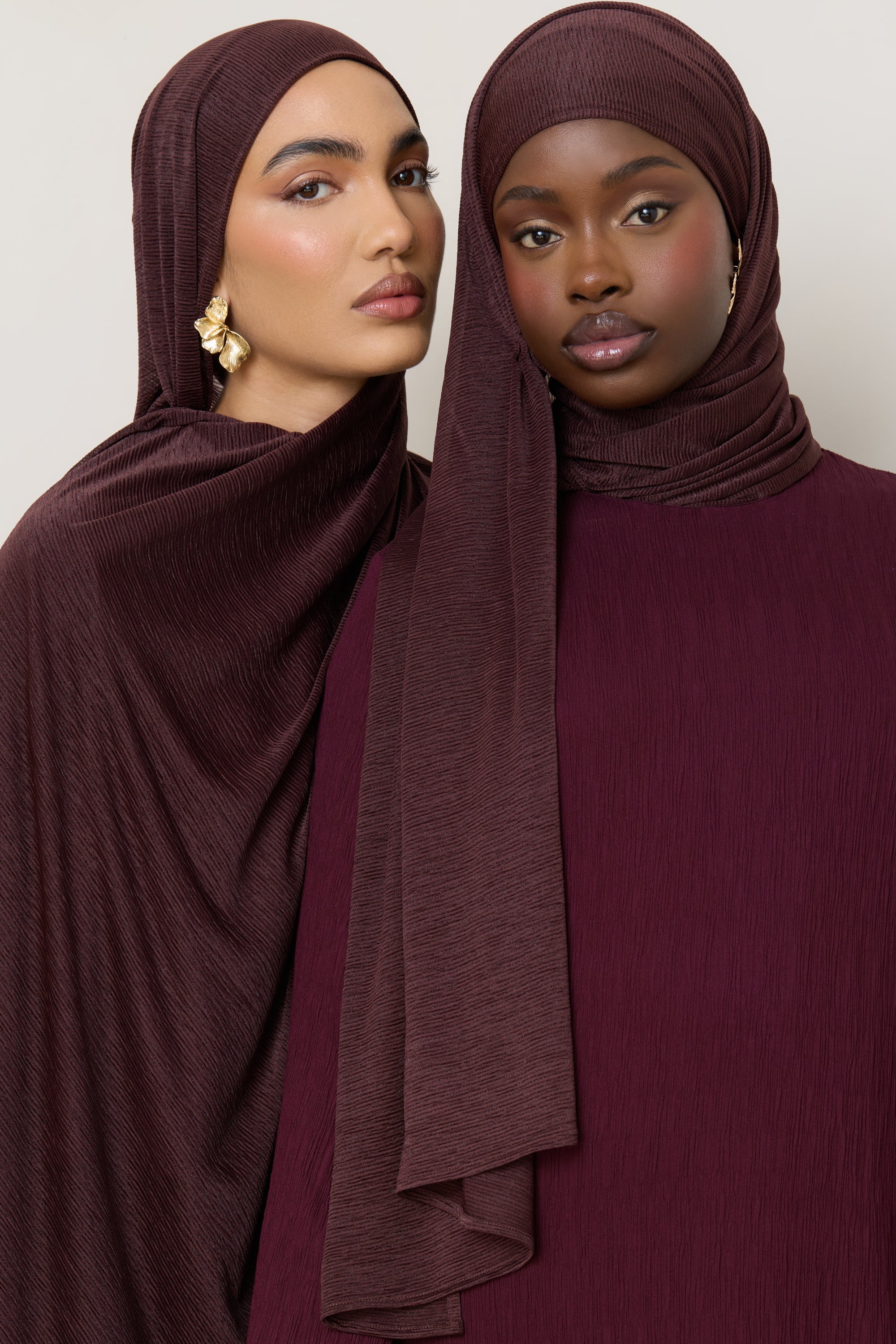 Stretch Stripe Hijab - Chocolate Hijabs Veiled 