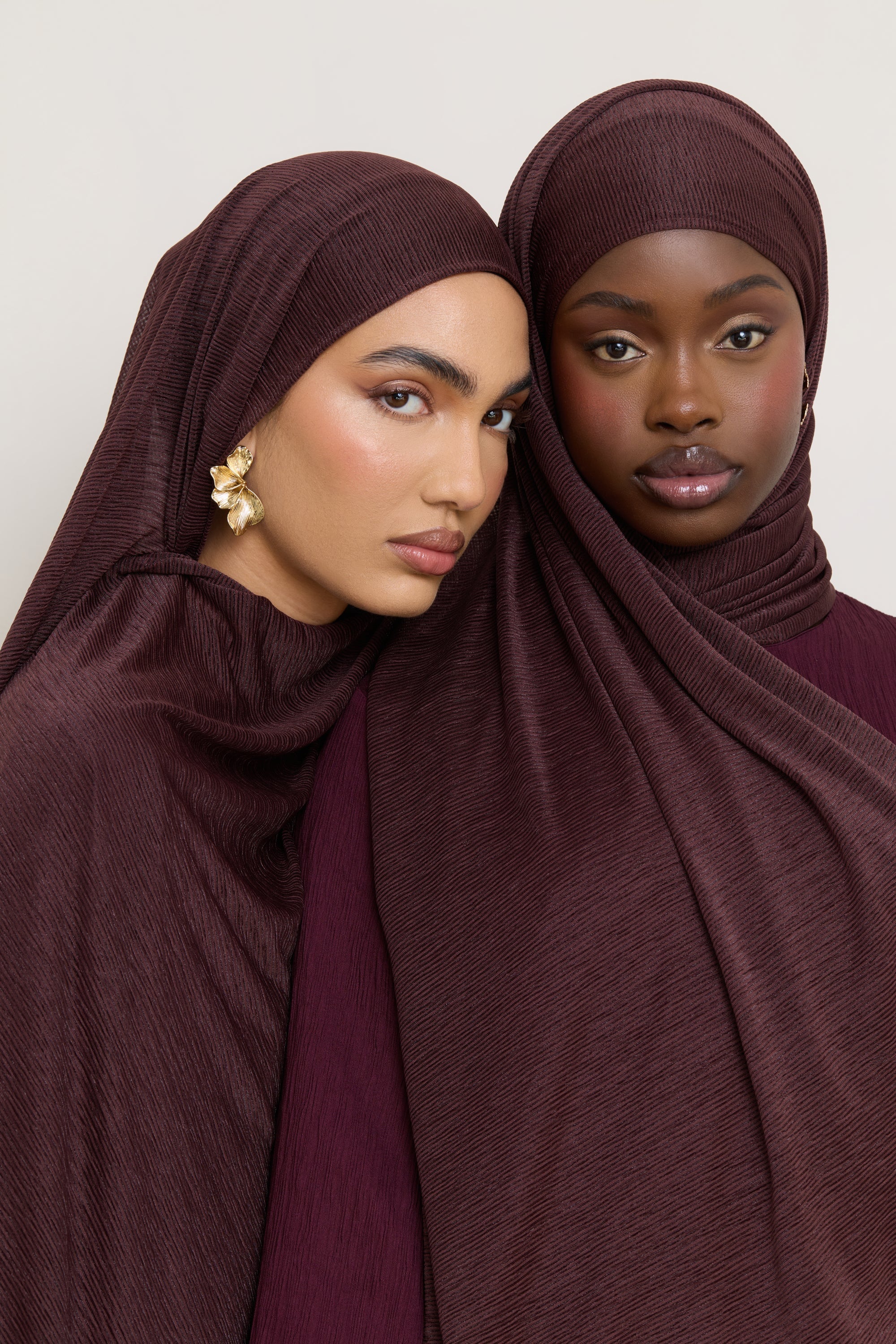 Stretch Stripe Hijab - Chocolate Hijabs Veiled 