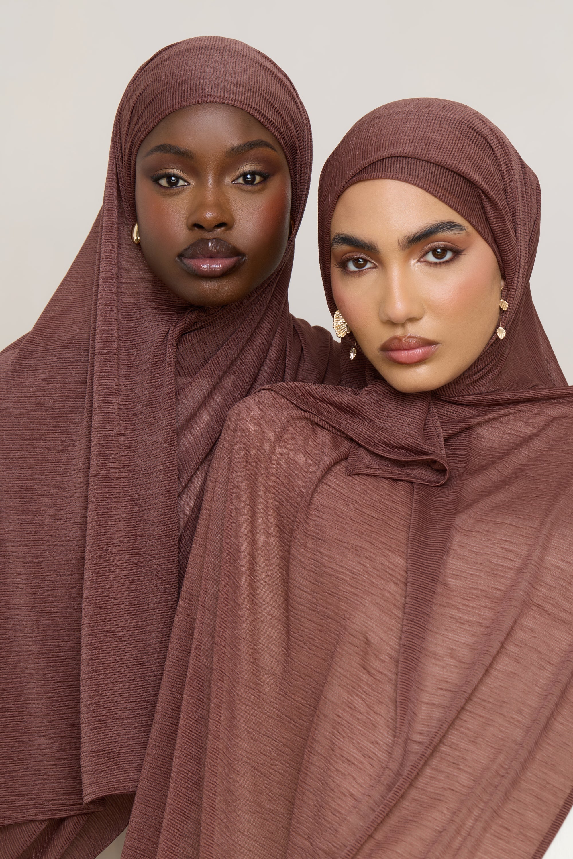 Stretch Stripe Hijab - Cocoa Hijabs Veiled 