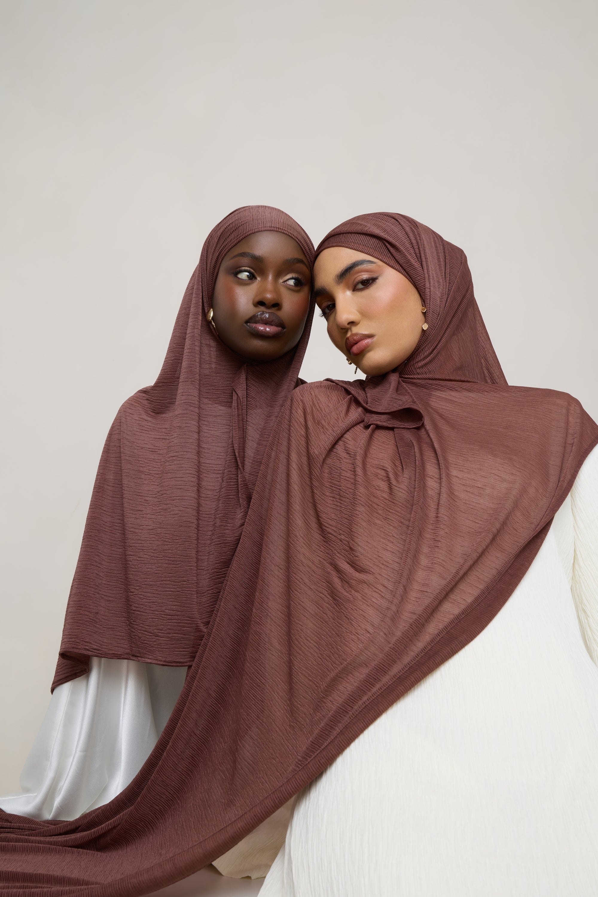 Stretch Stripe Hijab - Cocoa Hijabs Veiled 