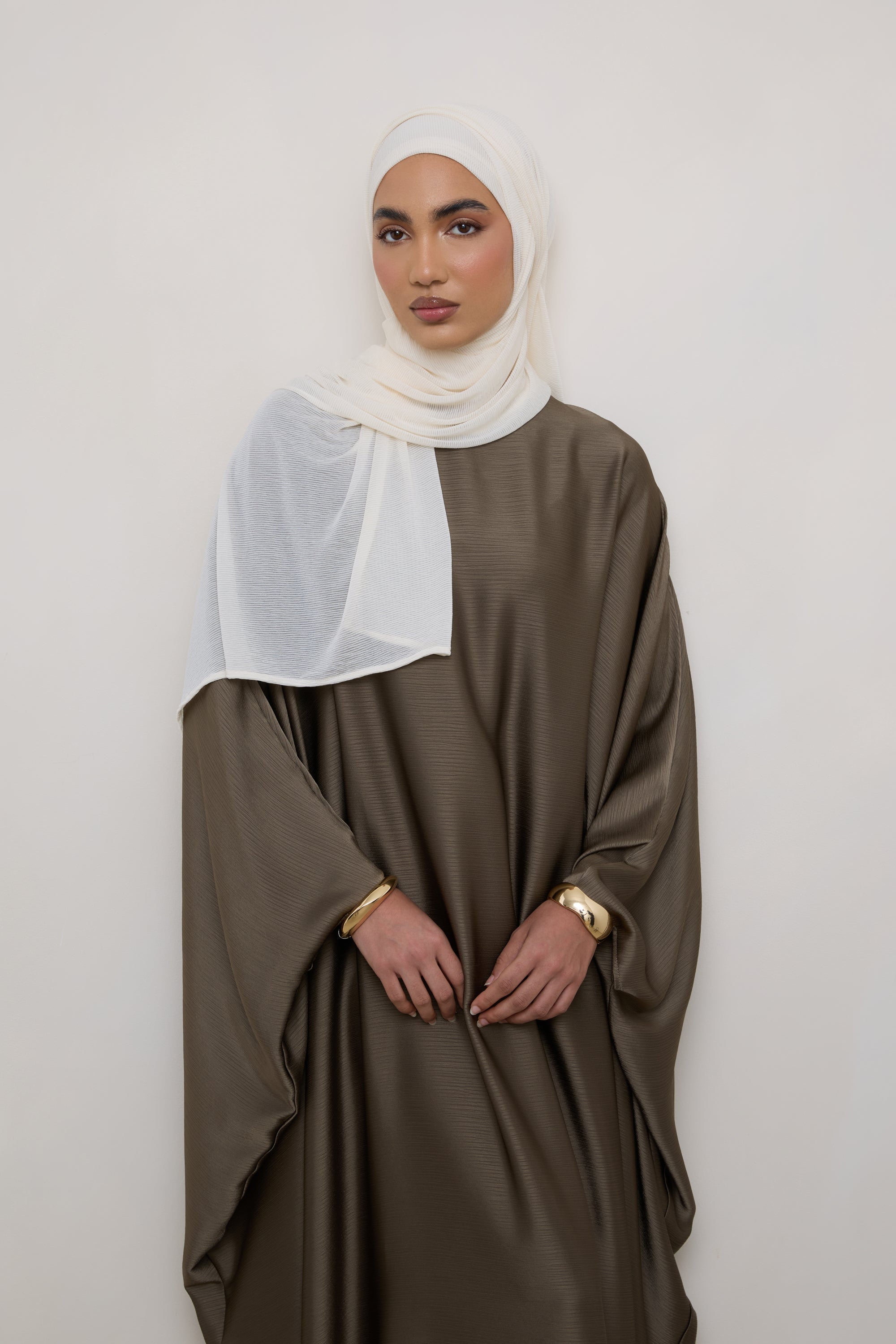 Stretch Stripe Hijab - Ivory Hijabs Veiled 