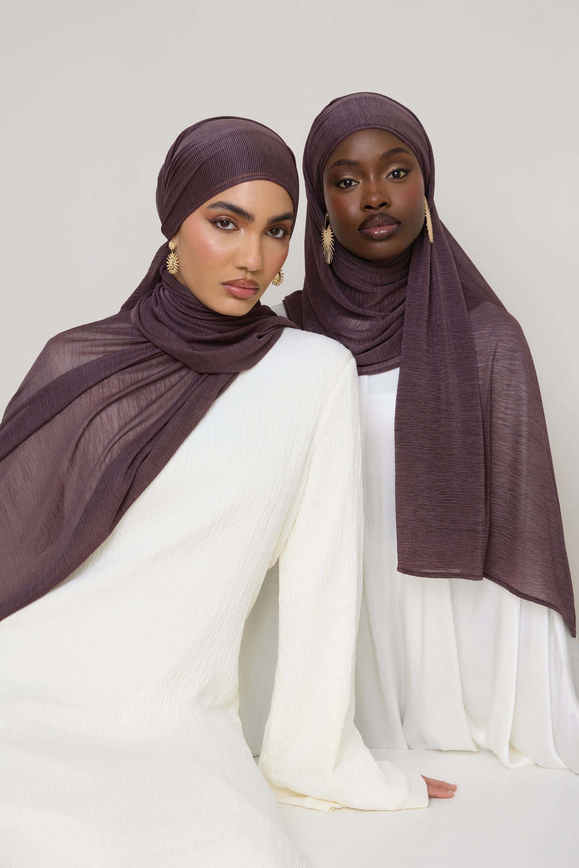 Stretch Stripe Hijab - Plum Hijabs Veiled 