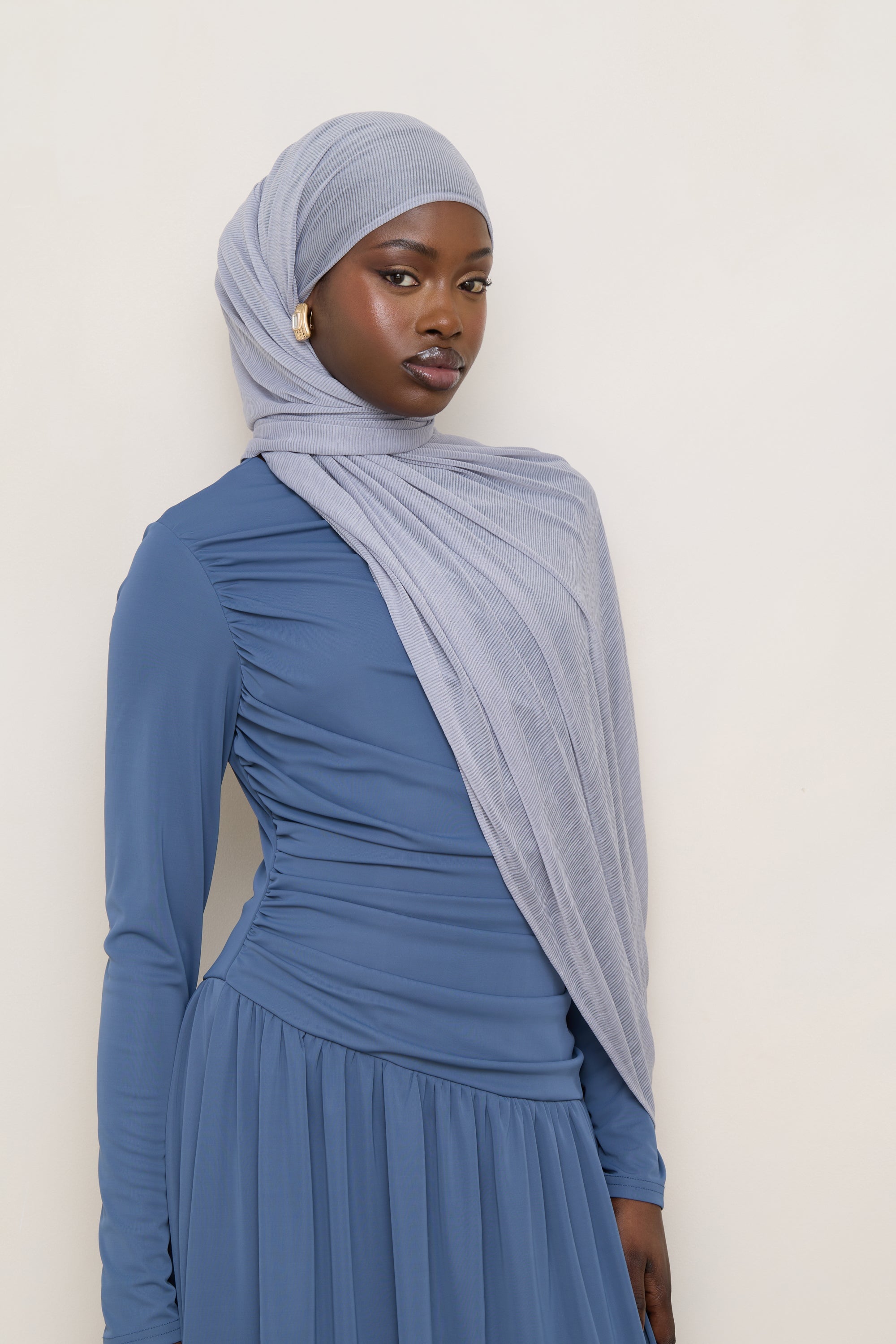 Stretch Stripe Hijab - Sky Hijabs Veiled 