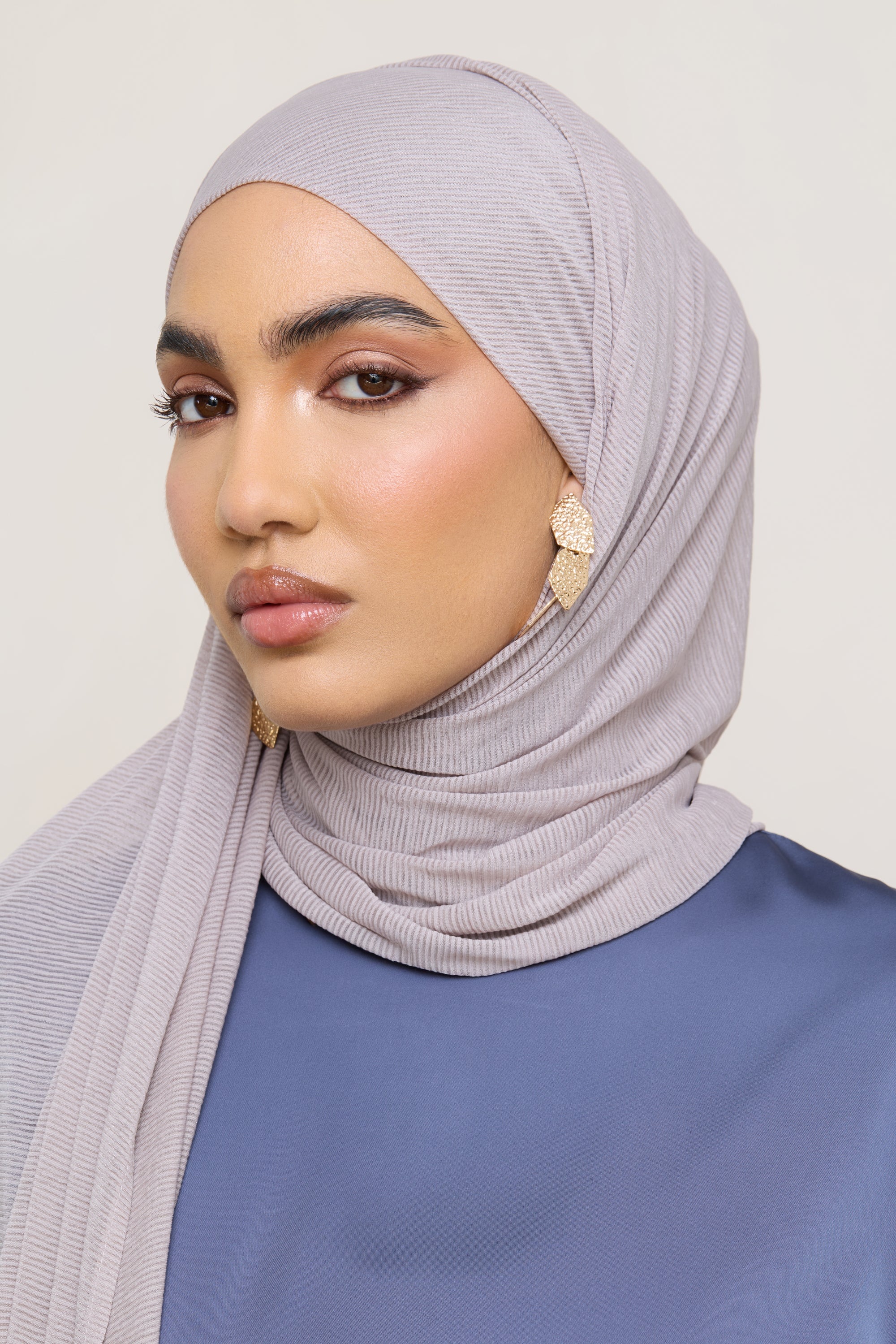 Stretch Stripe Hijab - Taupe Hijabs Veiled 