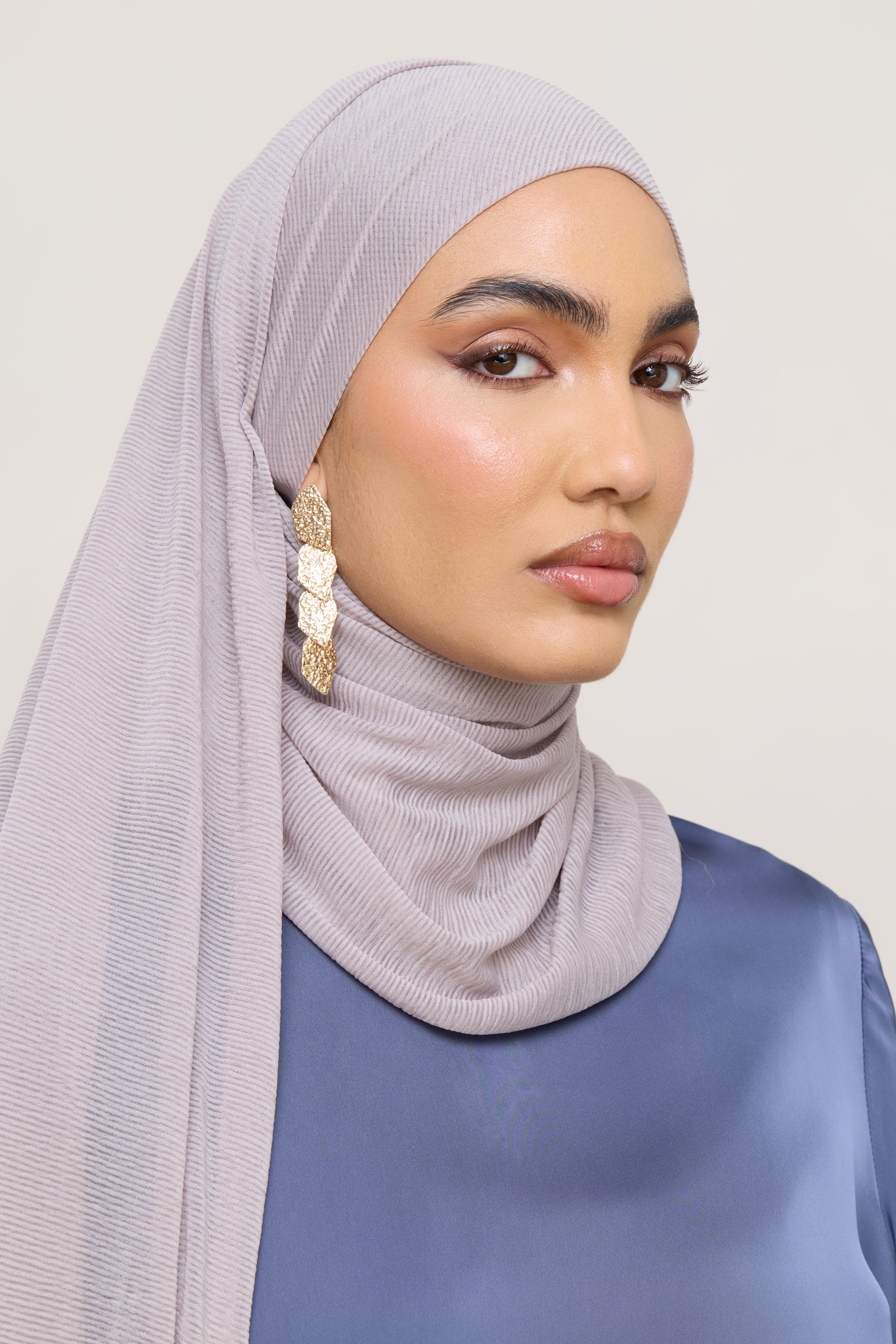 Stretch Stripe Hijab - Taupe Hijabs Veiled 
