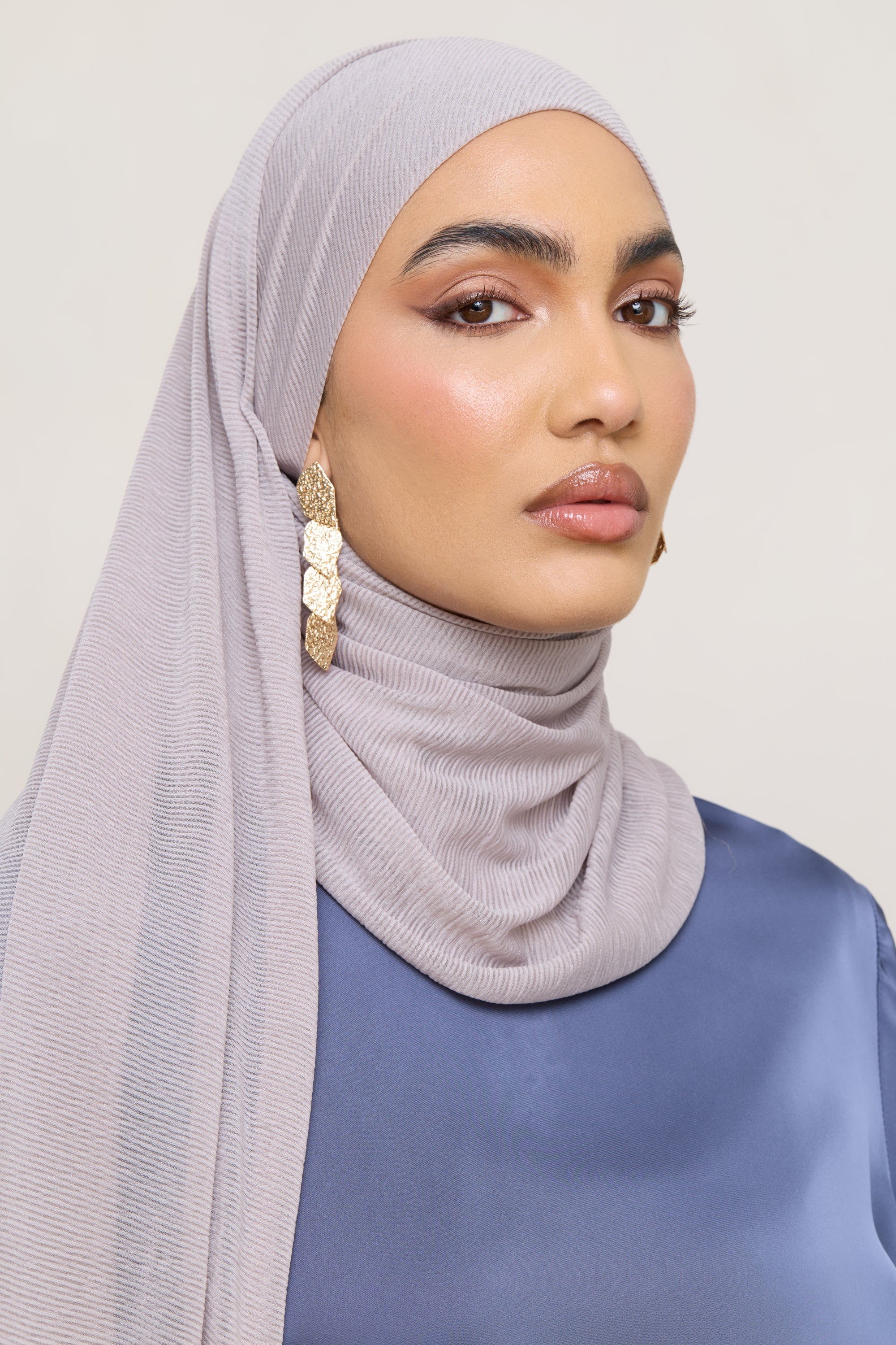 Stretch Stripe Hijab - Taupe Hijabs Veiled 