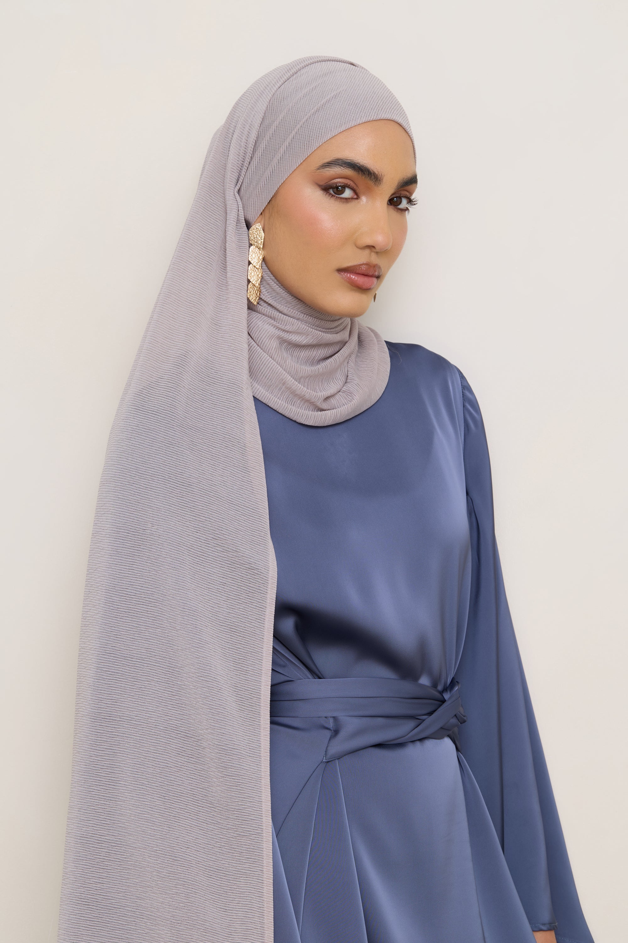 Stretch Stripe Hijab - Taupe Hijabs Veiled 