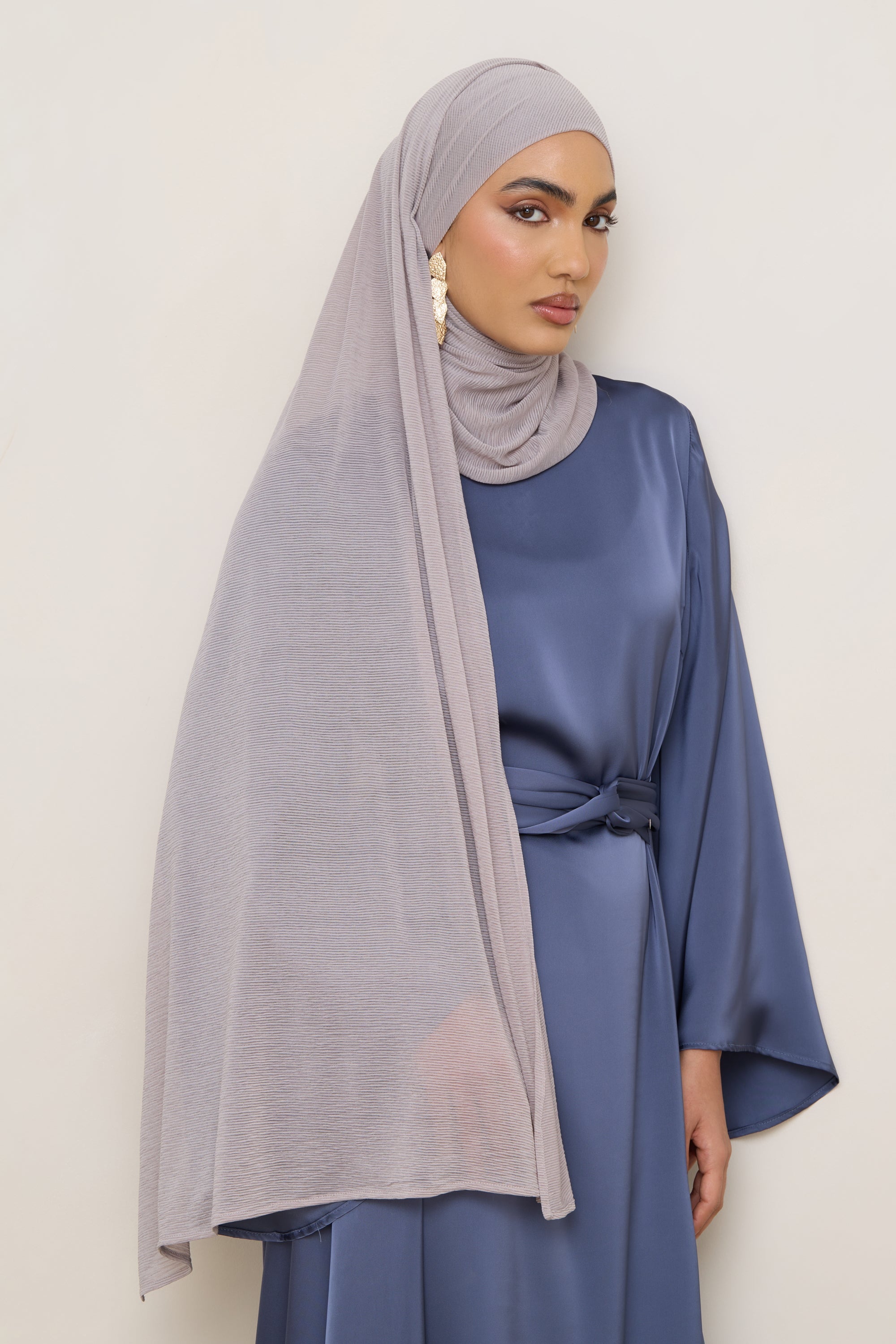 Stretch Stripe Hijab - Taupe Hijabs Veiled 