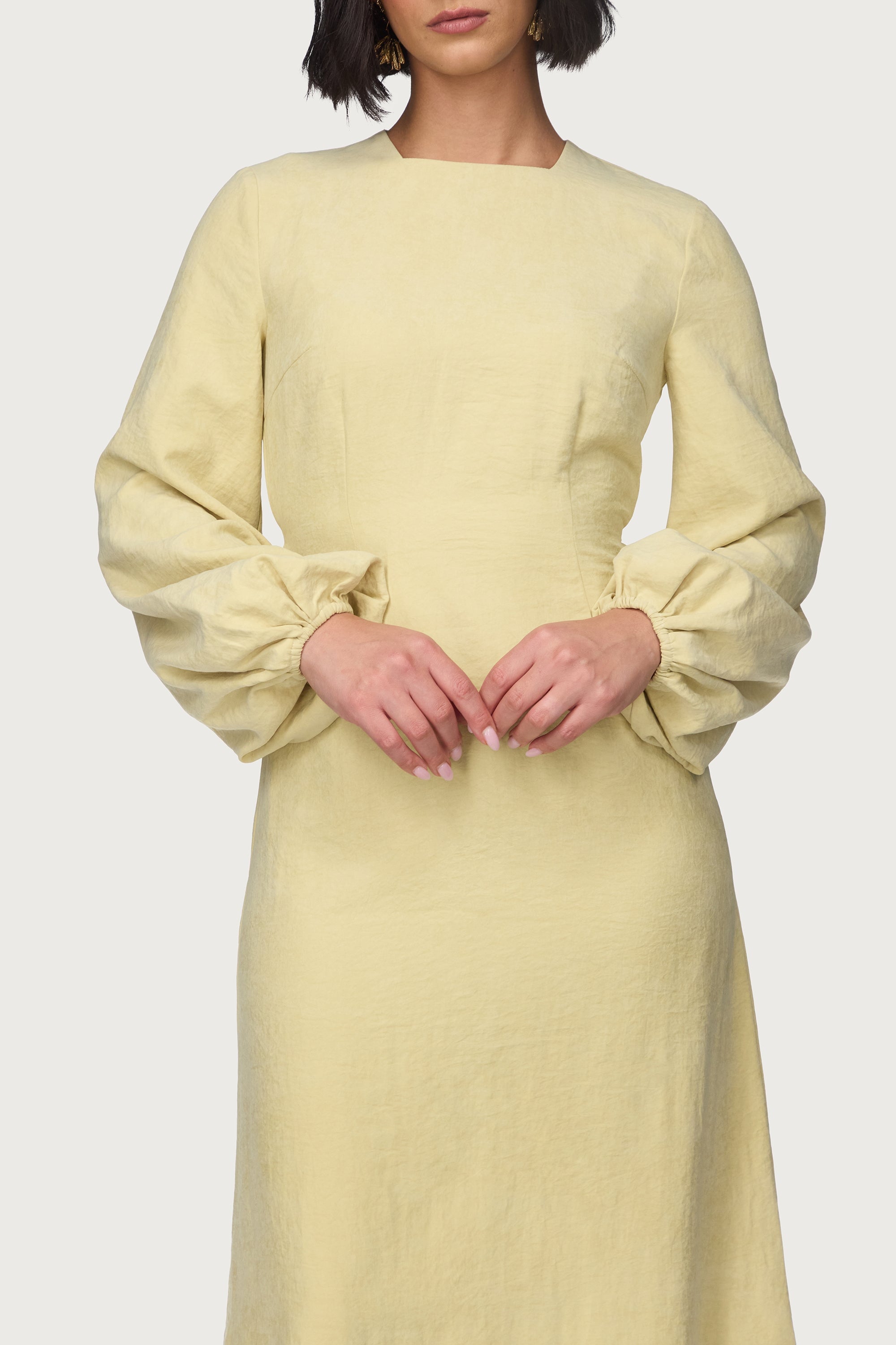 Suede Maxi Dress - Wheat Abayas Veiled 