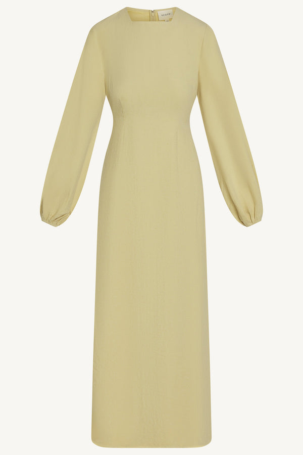 Suede Maxi Dress - Wheat Abayas Veiled 
