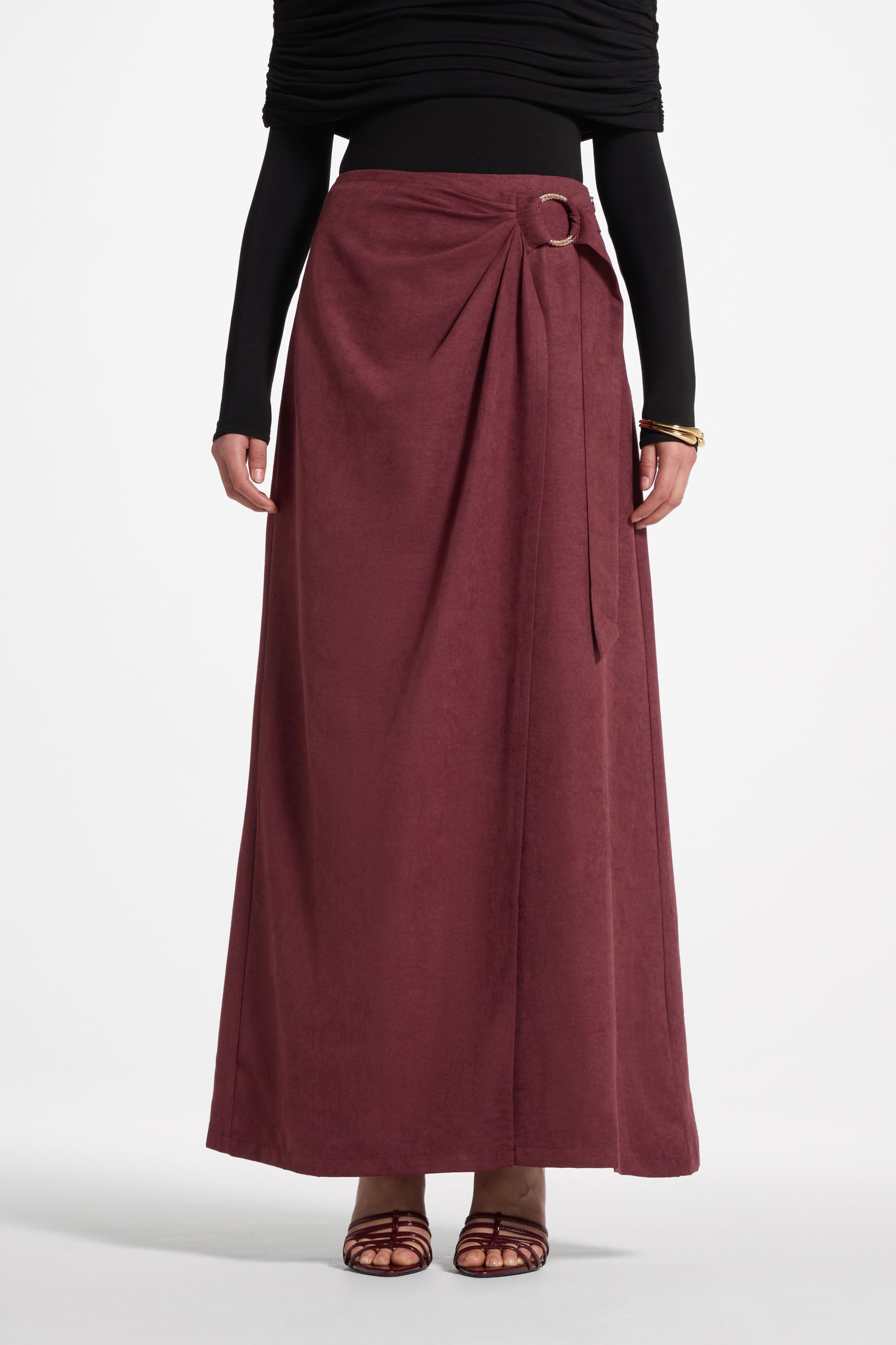 Suede Wrap Skirt - Fig Abayas Veiled 