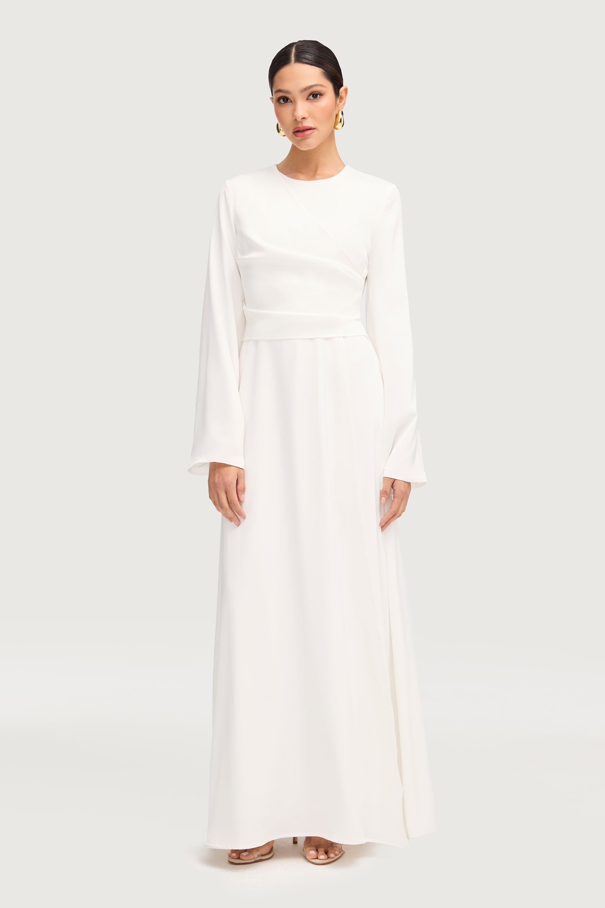 Suhayla Satin Maxi Dress - White Dresses Veiled 