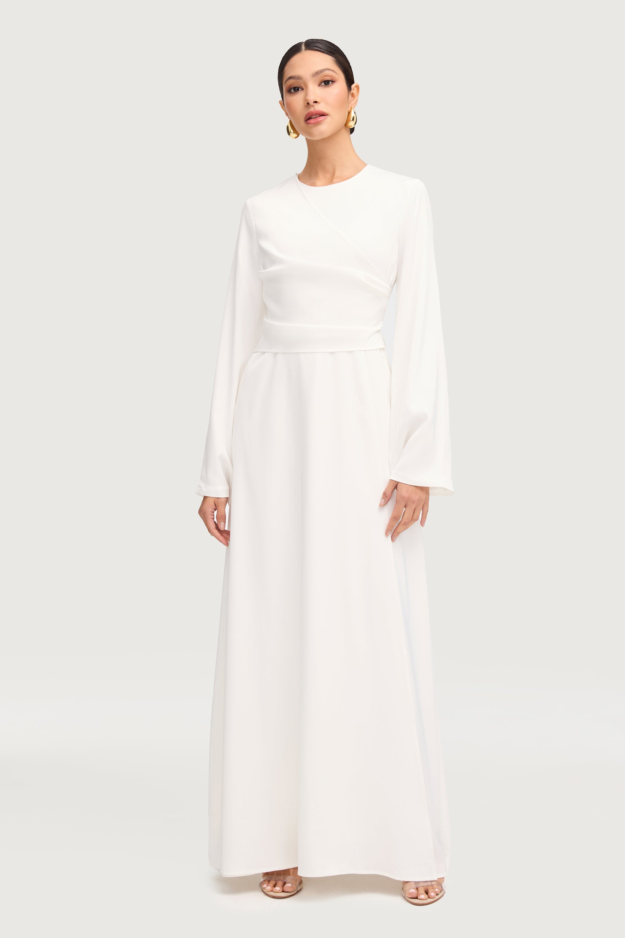 Suhayla Satin Maxi Dress - White Dresses Veiled 